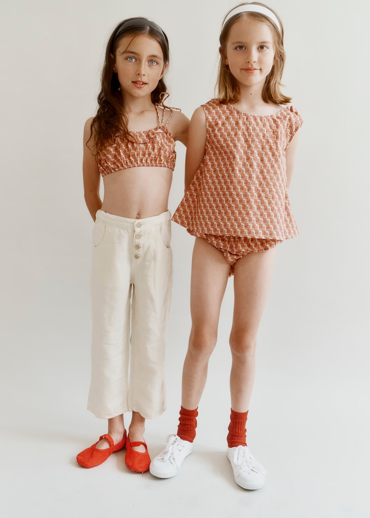 EGERIA GIRL'S COTTON BIKINI - MAUVE GEO PRINT