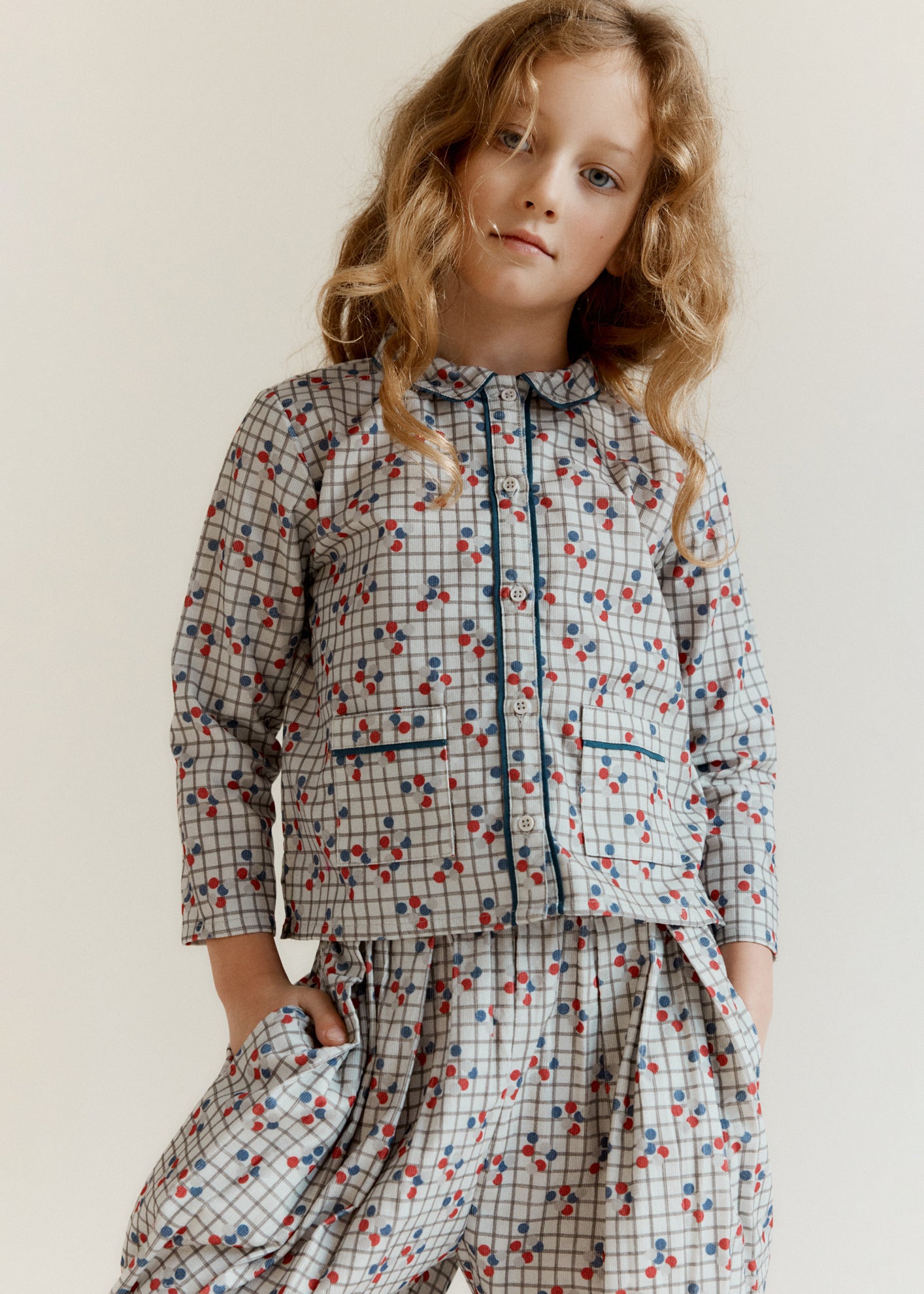 DRAGONFLY CHILDREN'S COTTON SHIRT - DOTTY CHECK