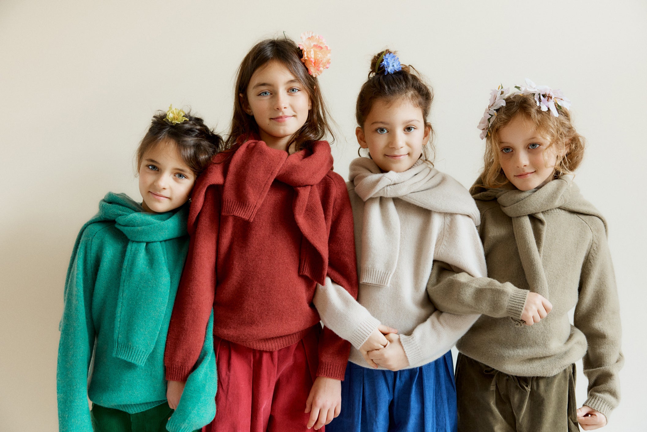 POA CHILDREN'S CASHMERE JUMPER - KHAKI