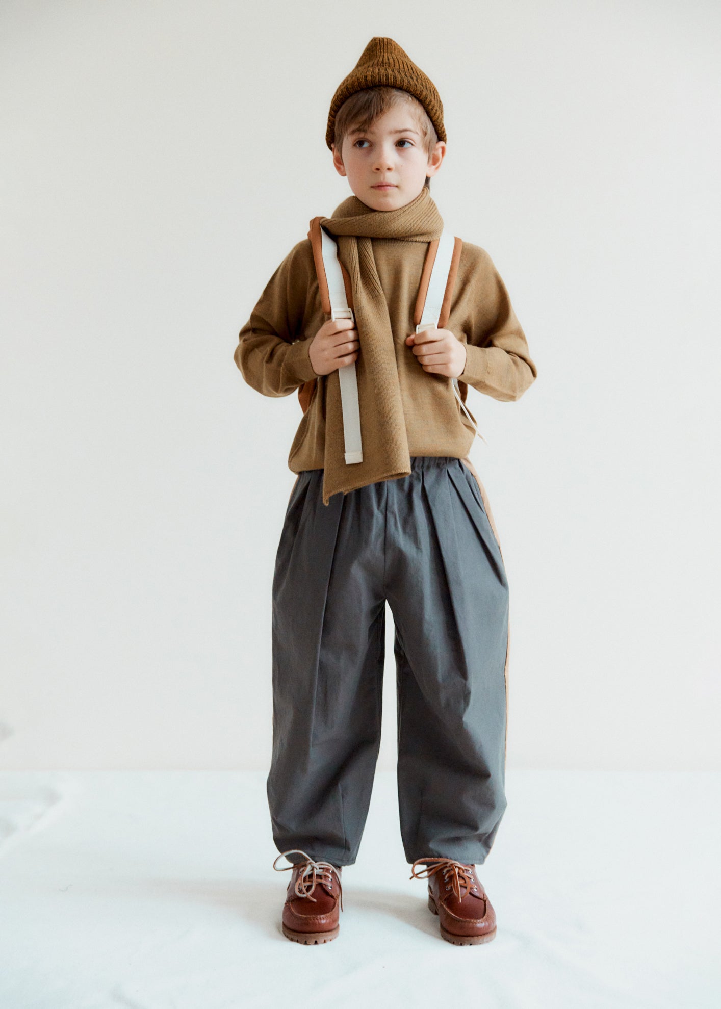 BOBBY CHILDREN'S COTTON TROUSERS - CAMEL