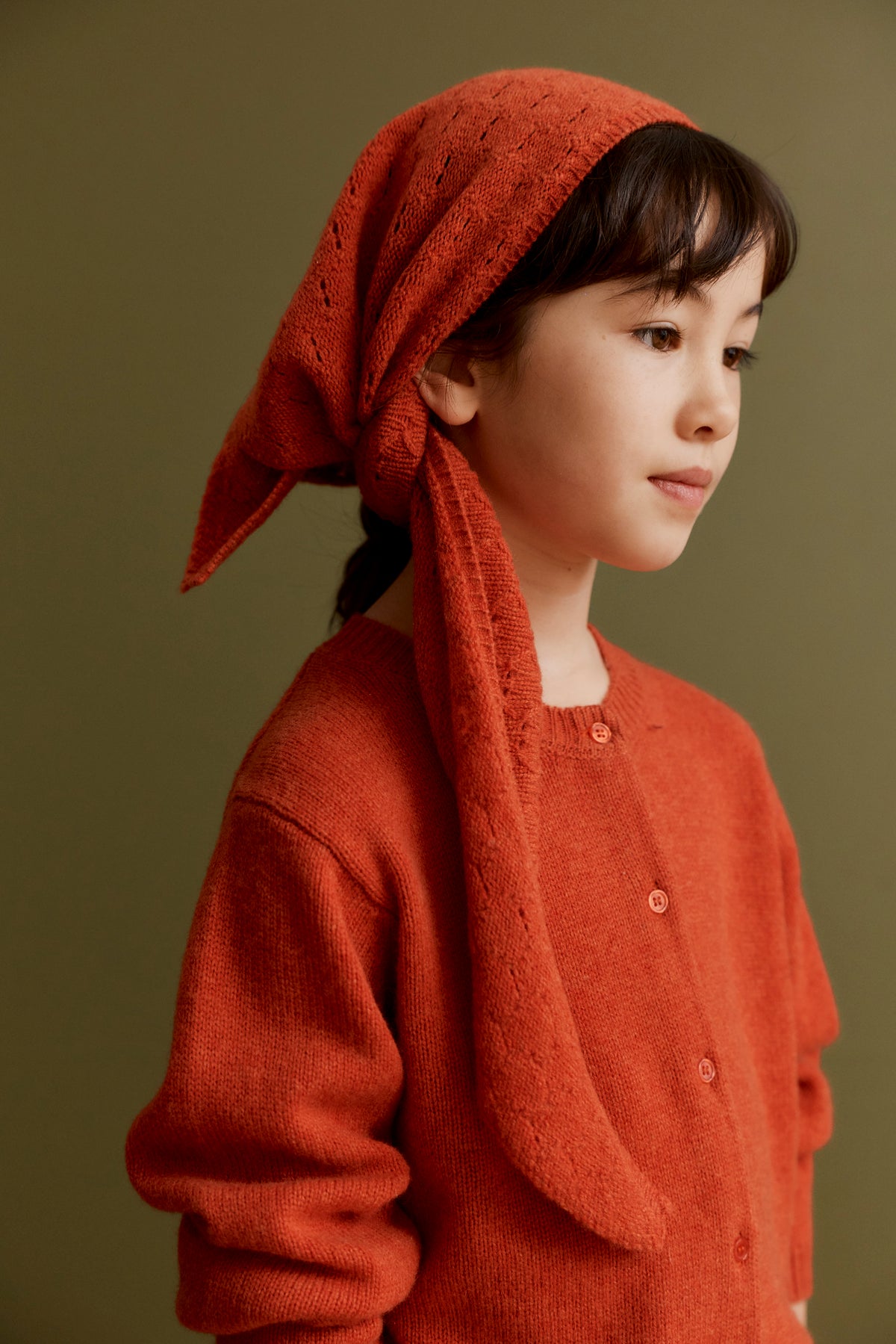 LOTTE CHILDREN'S WOOL POINTELLE SCARF - MARIGOLD