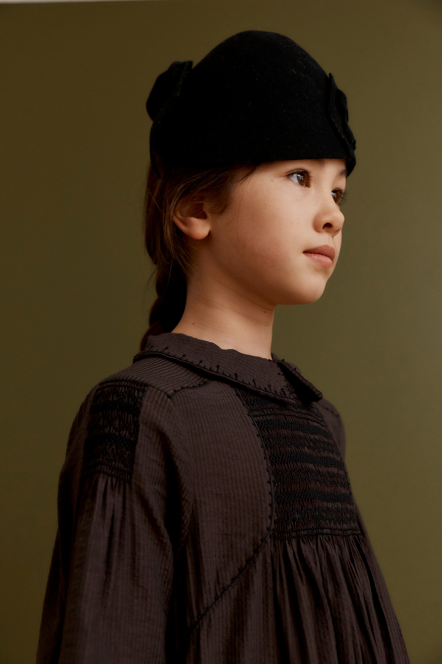 MATILDE GIRL'S DRESS - CHOCOLATE STRIPE