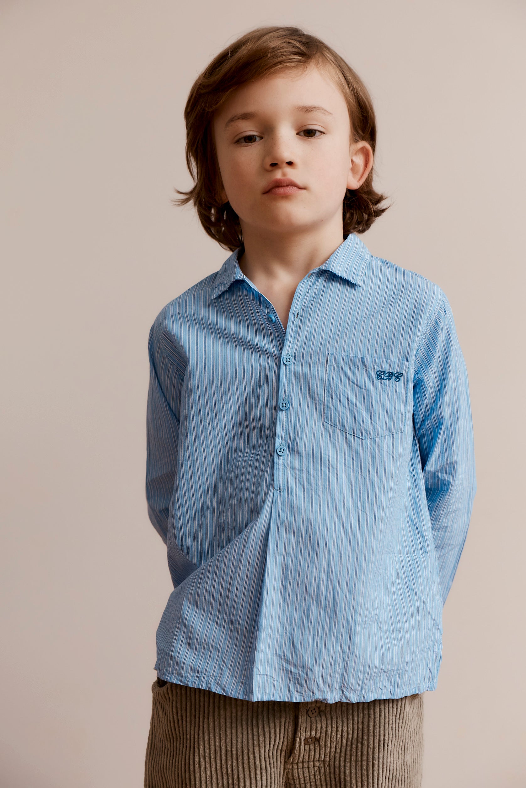 BULLSHARK CHILDREN'S COTTON SHIRT - BLUE STRIPE