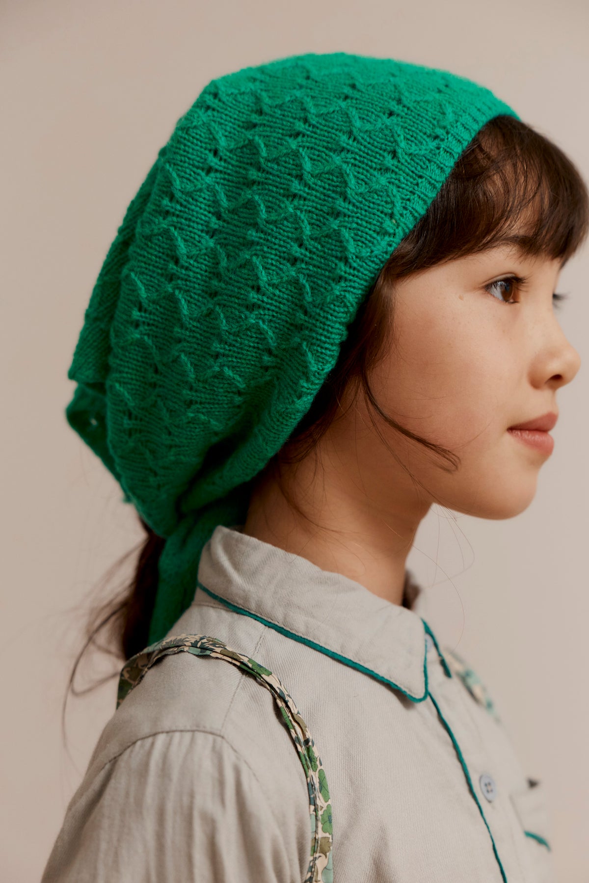 LOTTE CHILDREN'S WOOL POINTELLE SCARF - TURQUOISE