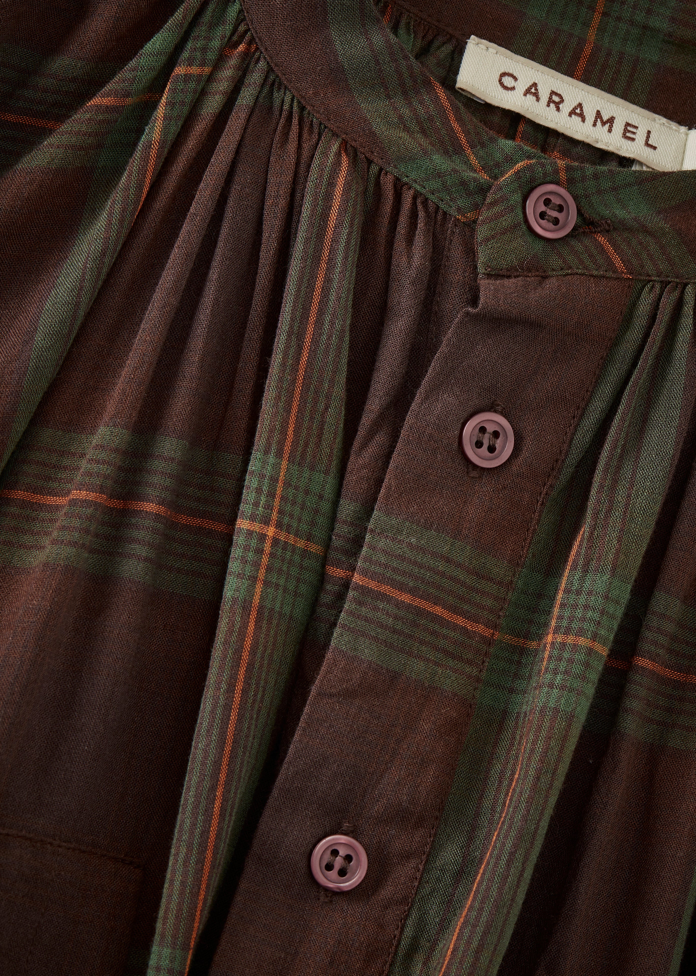 YEW WOMEN'S DRESS - BROWN/GREEN/TARTAN