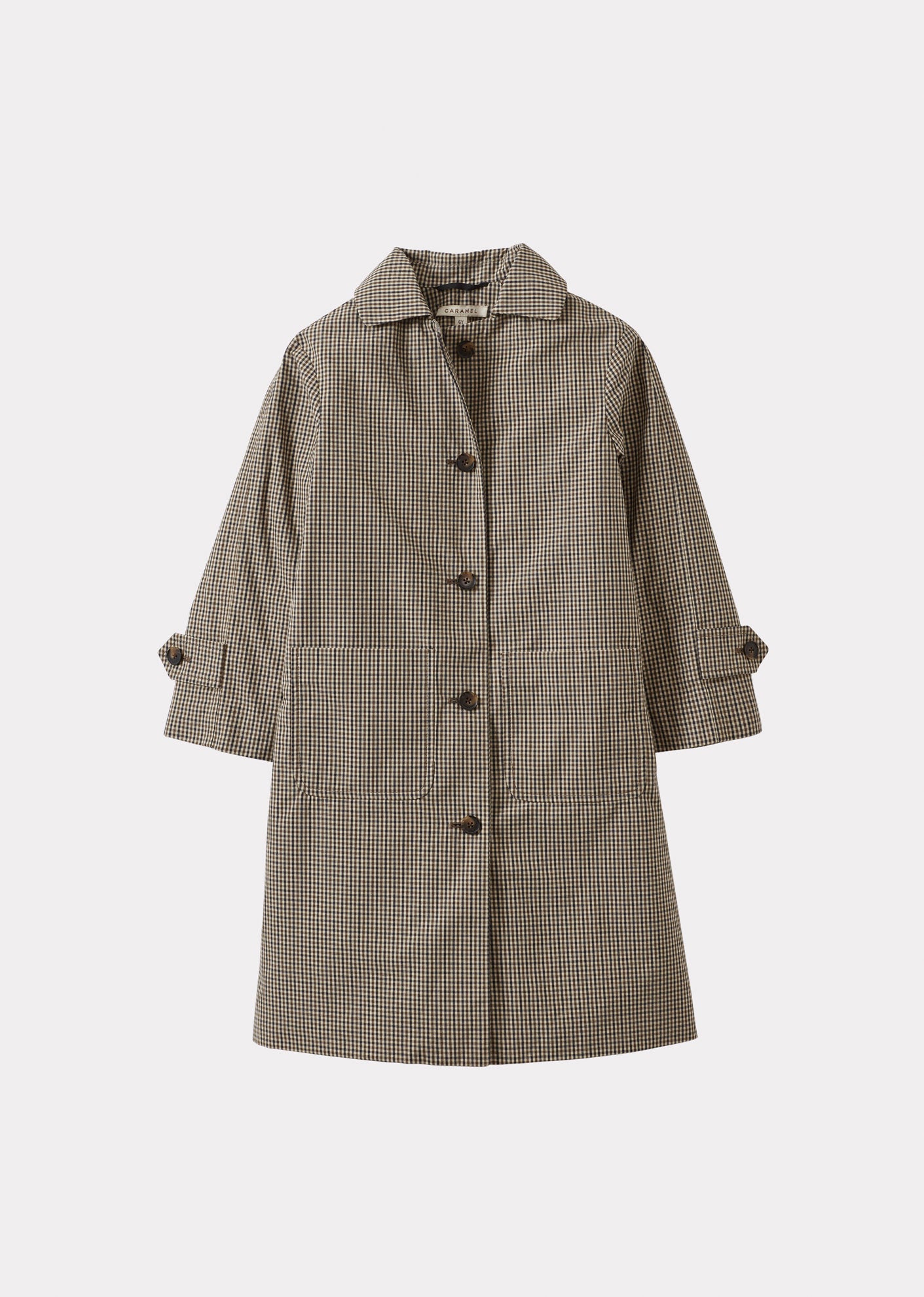 FELIX CHILDREN'S COTTON COAT - BEIGE MICRO-CHECK