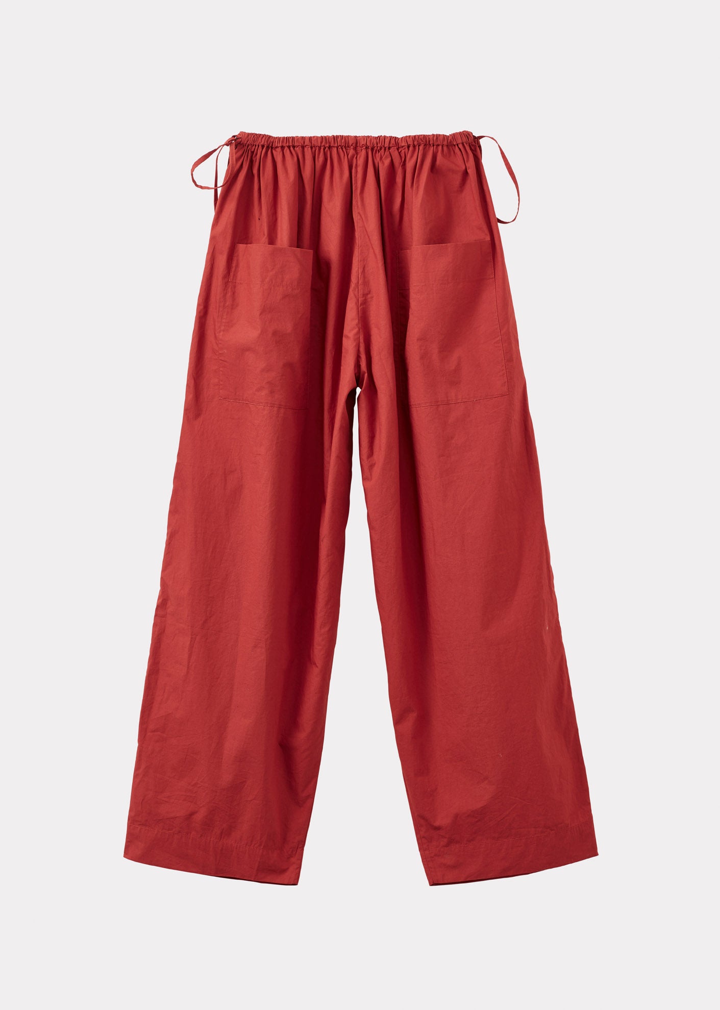 WOMEN'S TIE-DETAIL TROUSERS - RUST