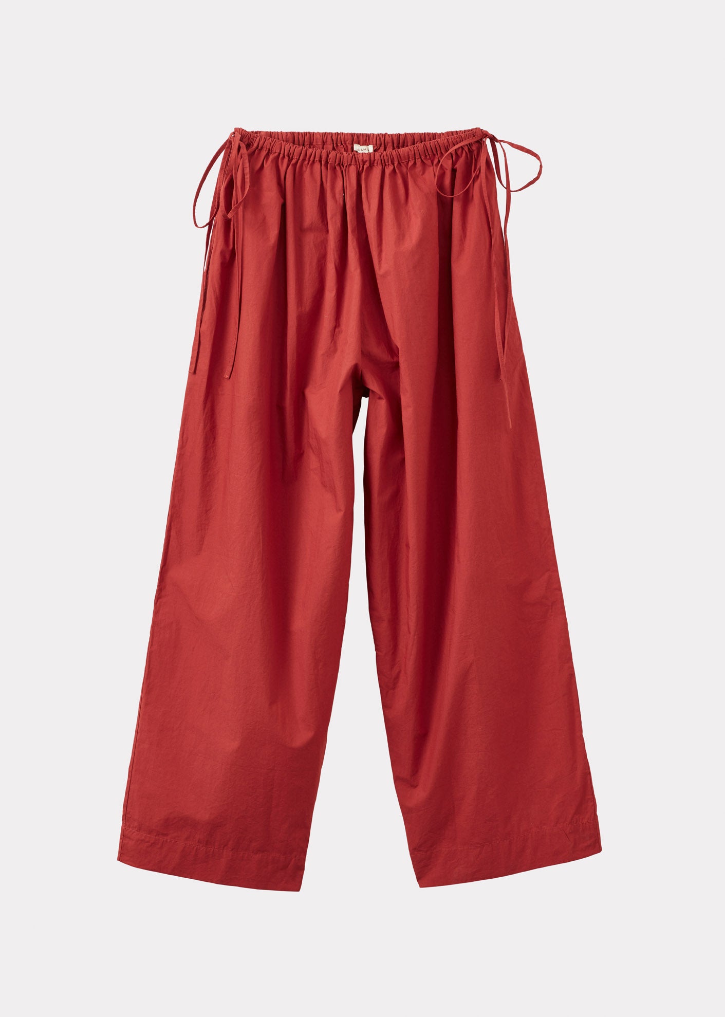 WOMEN'S TIE-DETAIL TROUSERS - RUST