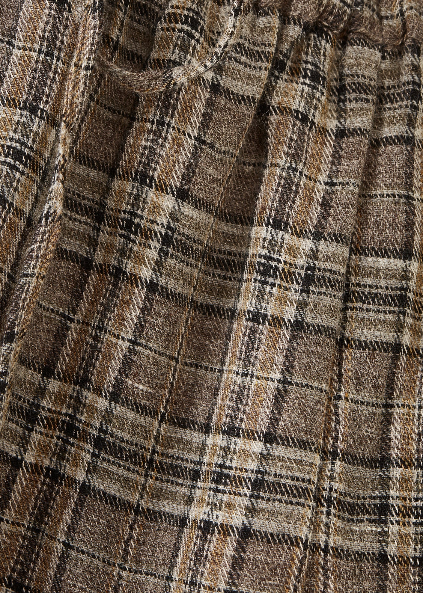 WOMEN'S TIE-DETAIL TROUSERS - BROWN / BLACK