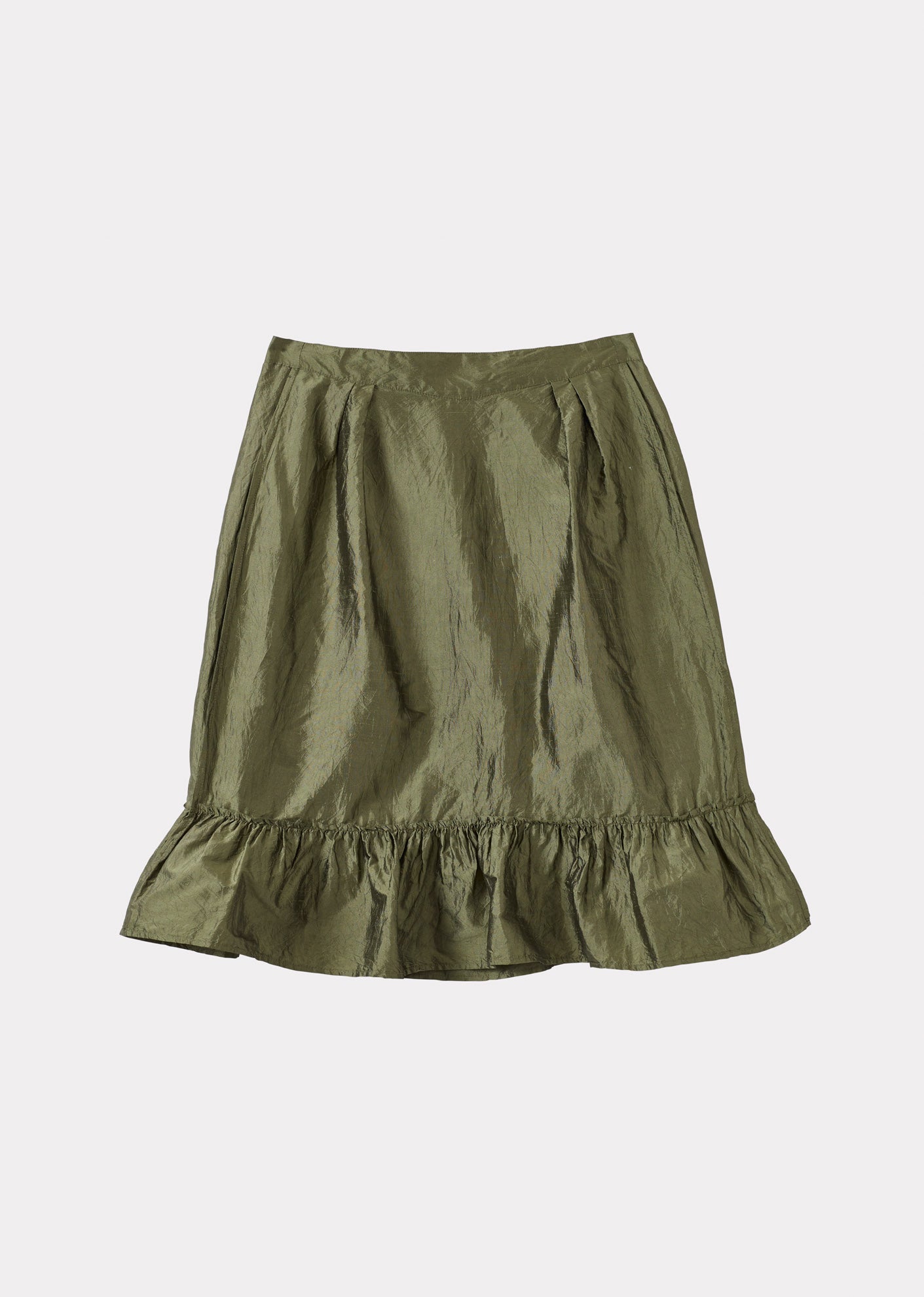 JANINE GIRL'S SILK SKIRT - EMERALD