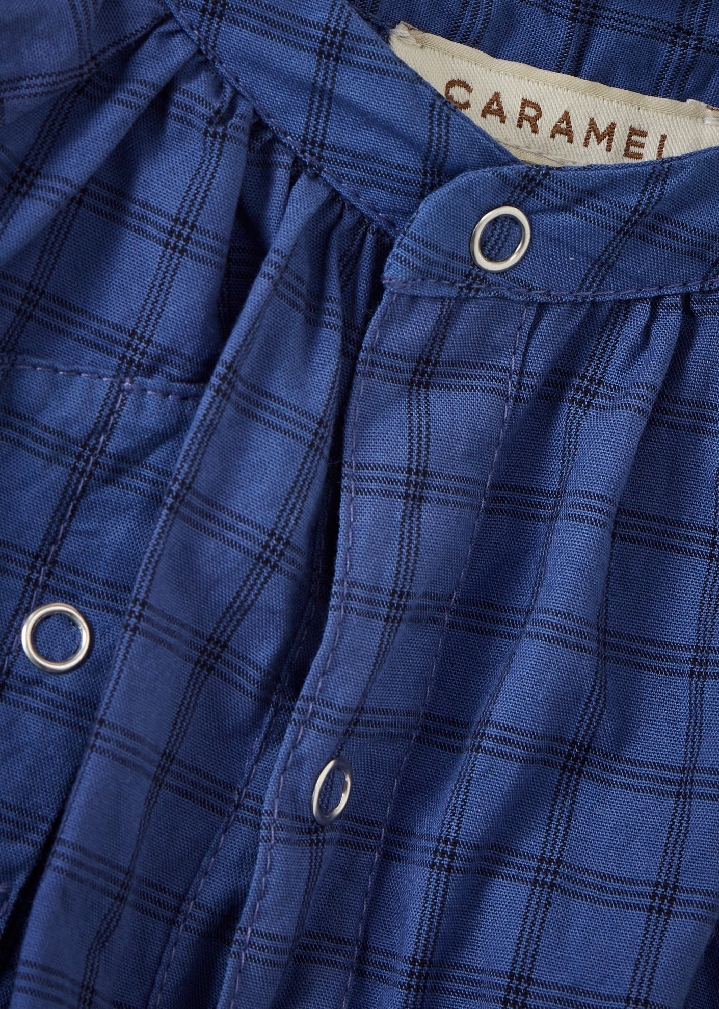 YEW BABY GIRL'S DRESS - DENIM BLUE CHECK