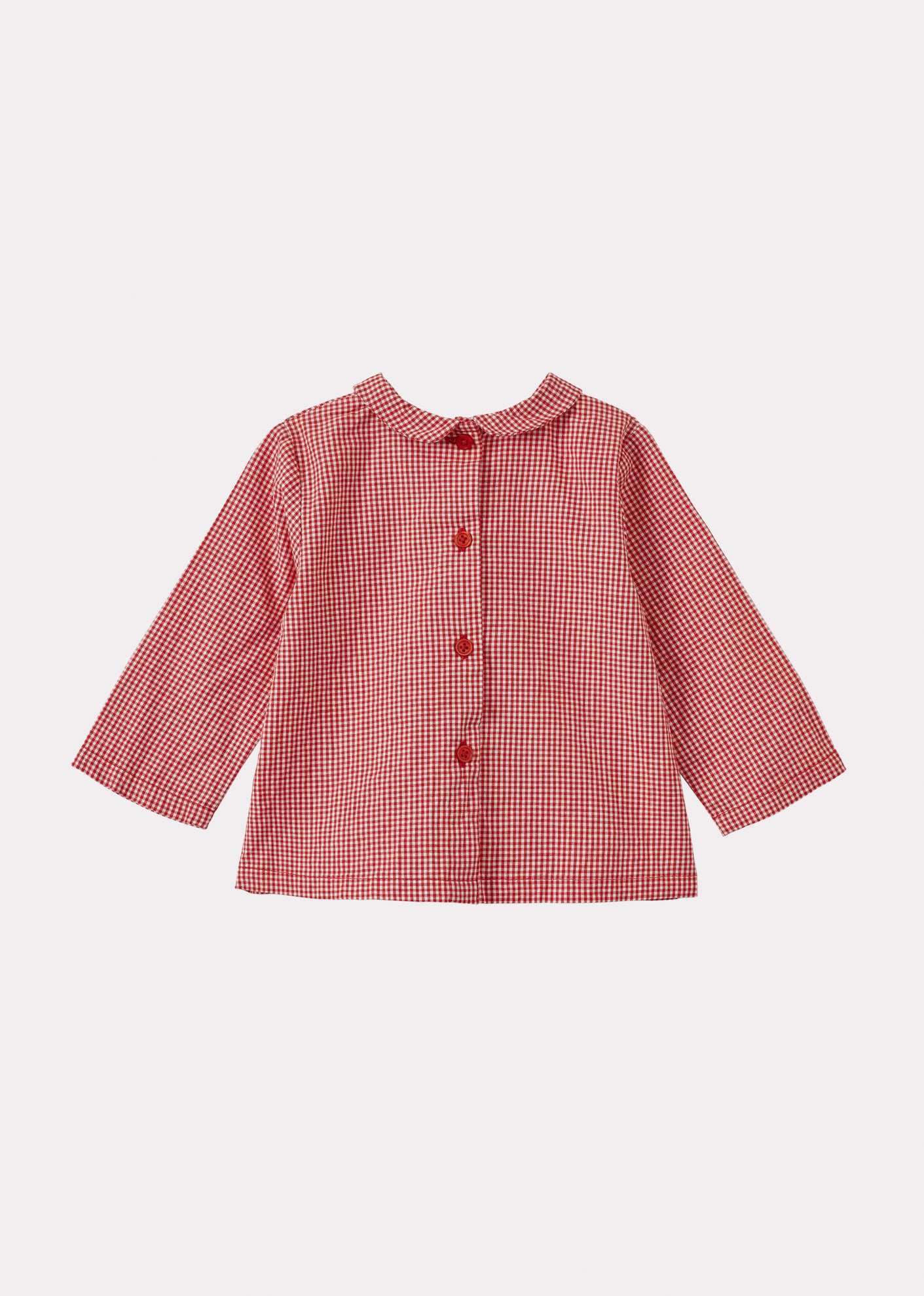 CARROT BABY COTTON TOP - RED MICRO-CHECK