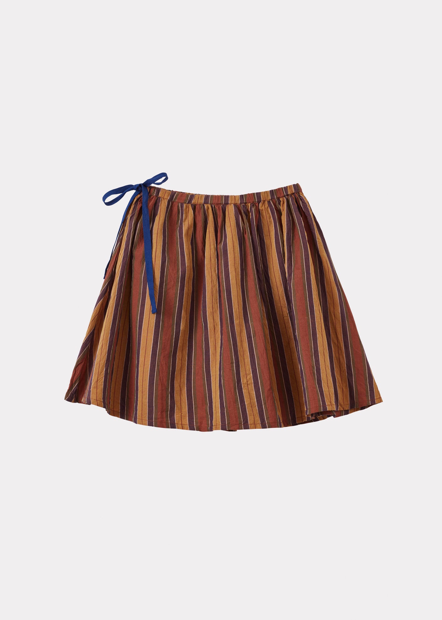 MYLA GIRL'S SKIRT - BROWN MULTI STRIPE