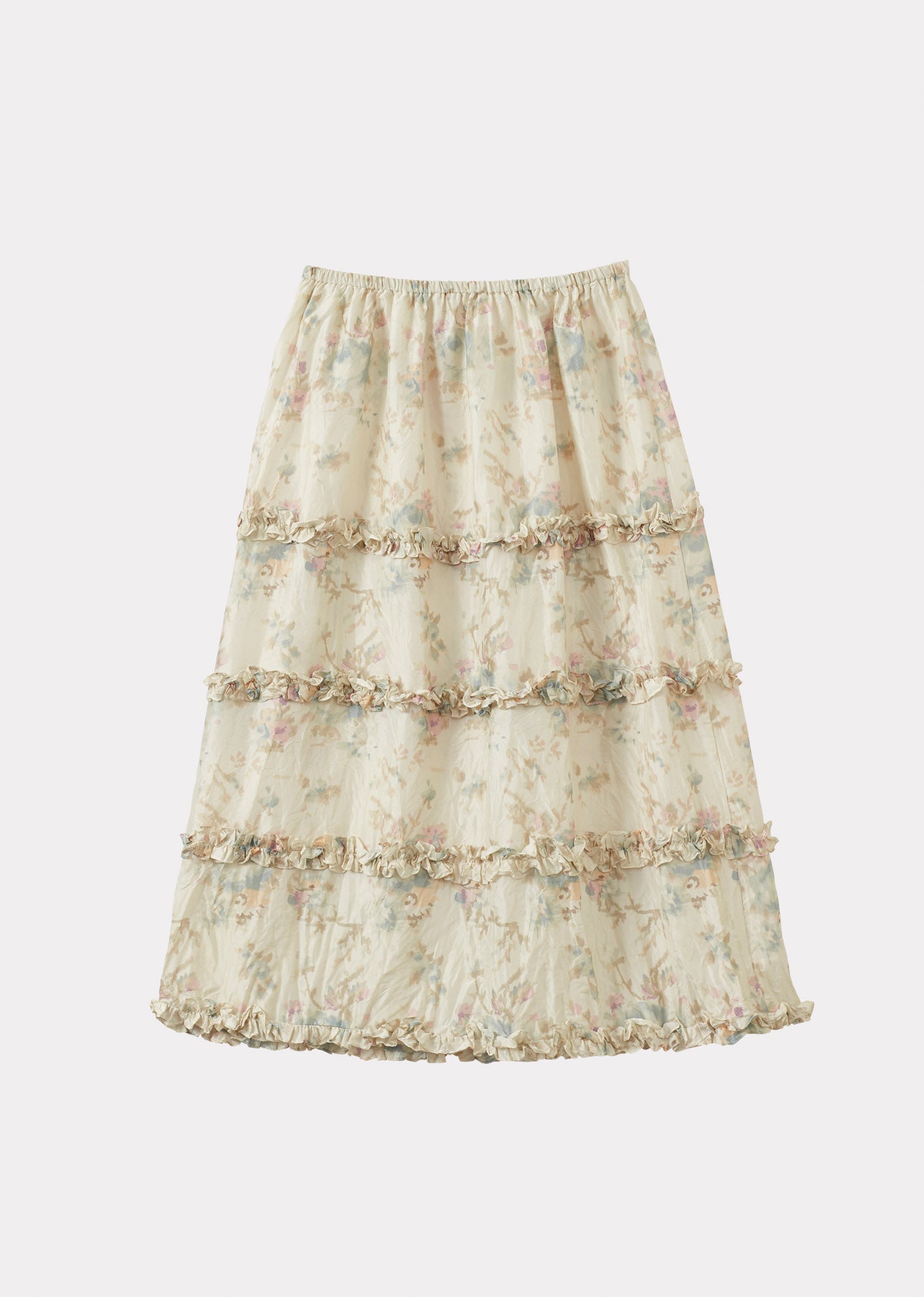 VERITY WOMEN'S SILK SKIRT - BLUE ROSE PRINT