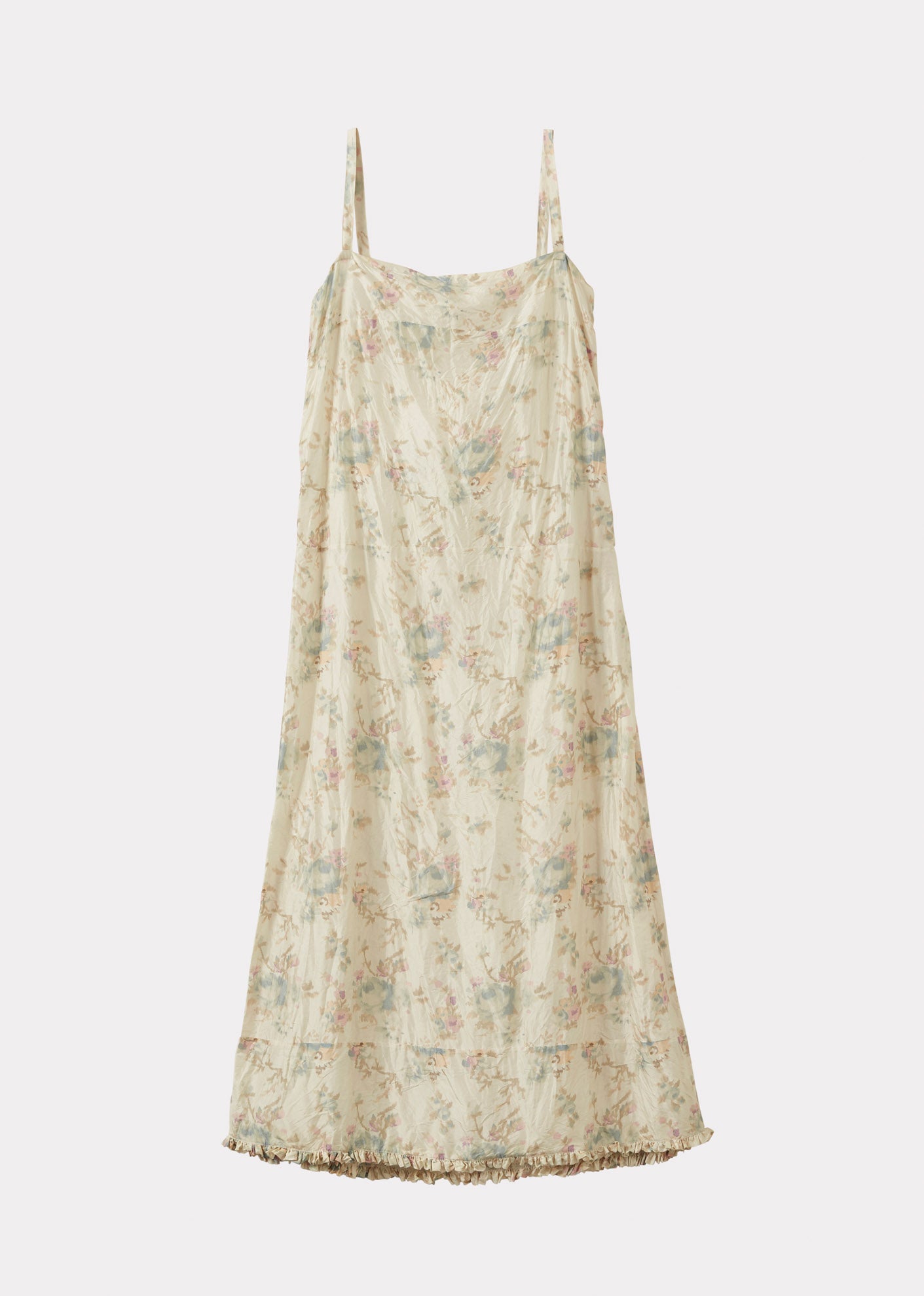 WOMEN'S A-LINE SLIP DRESS - BLUE ROSE PRINT