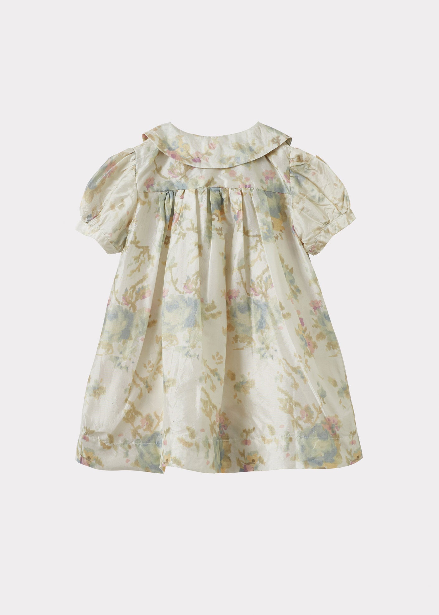 NINA BABY GIRL'S SILK DRESS - BLUE ROSE PRINT