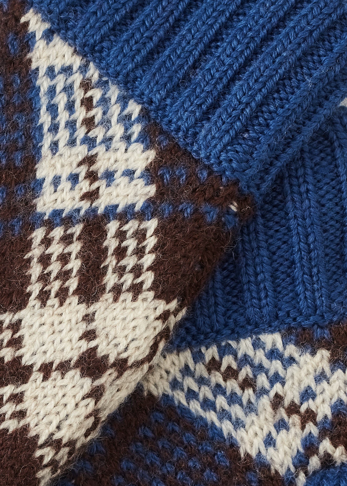 APO CHILDREN'S MERINO WOOL MITTENS - CHOCOLATE / BLUE / ECRU