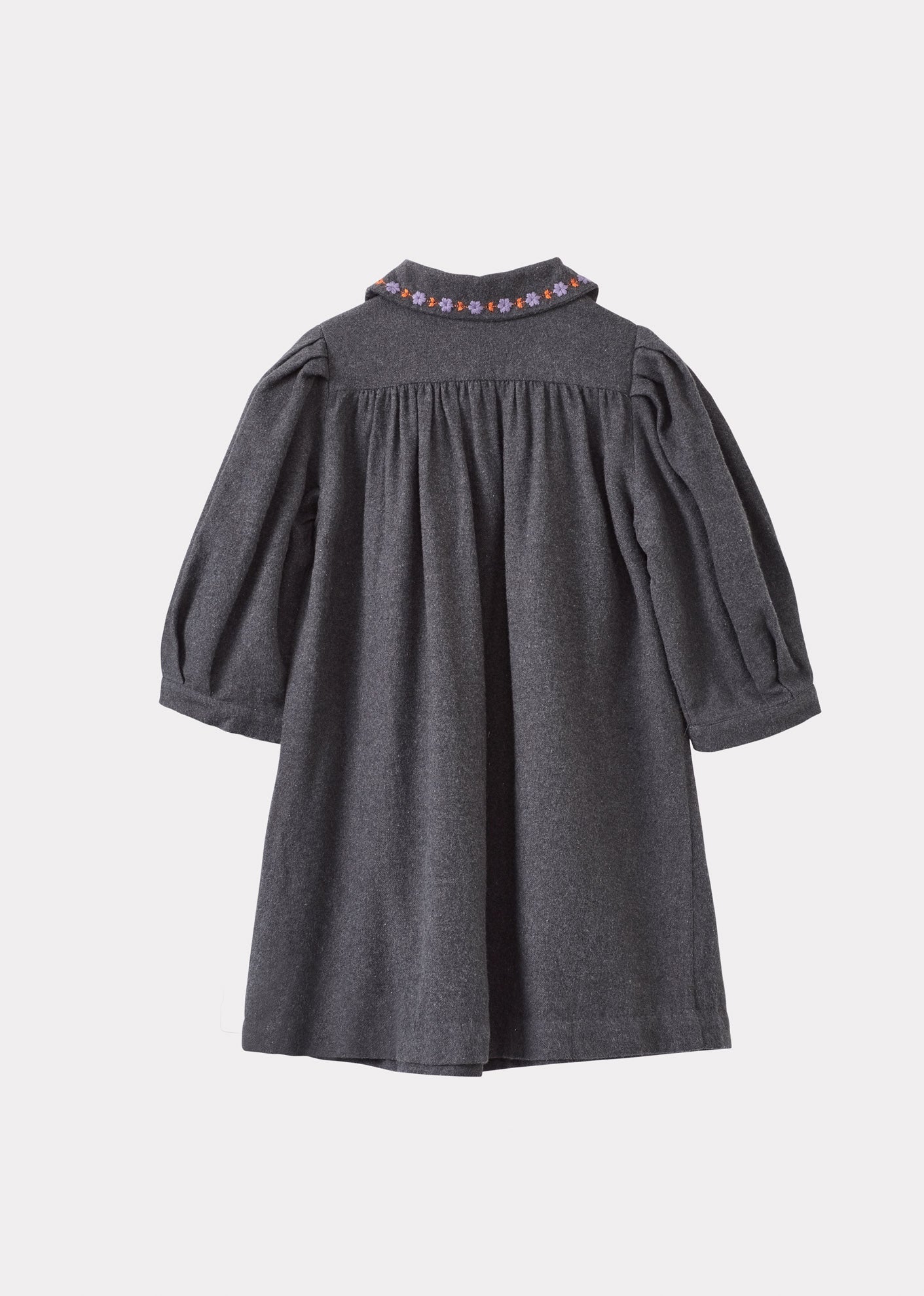 CLARA GIRL'S COTTON DRESS - DARK GREY