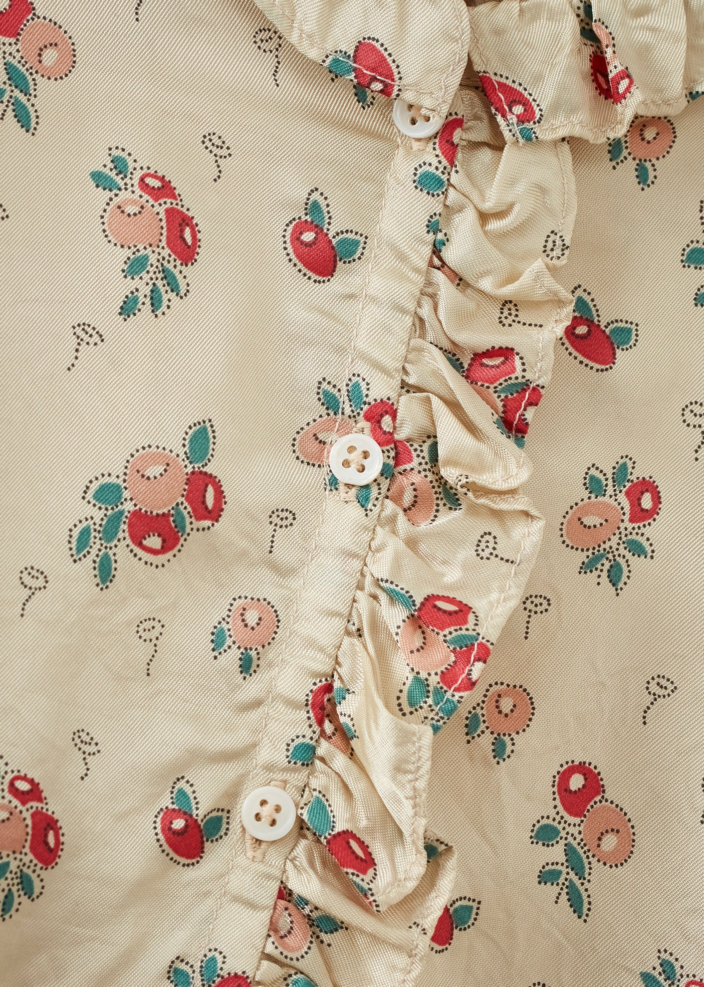 CAULIFLOWER GIRL'S BLOUSE - FLORAL CREAM / PINK