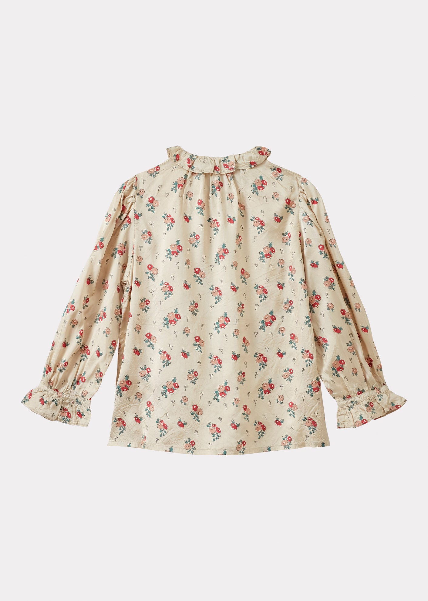 CAULIFLOWER GIRL'S BLOUSE - FLORAL CREAM / PINK