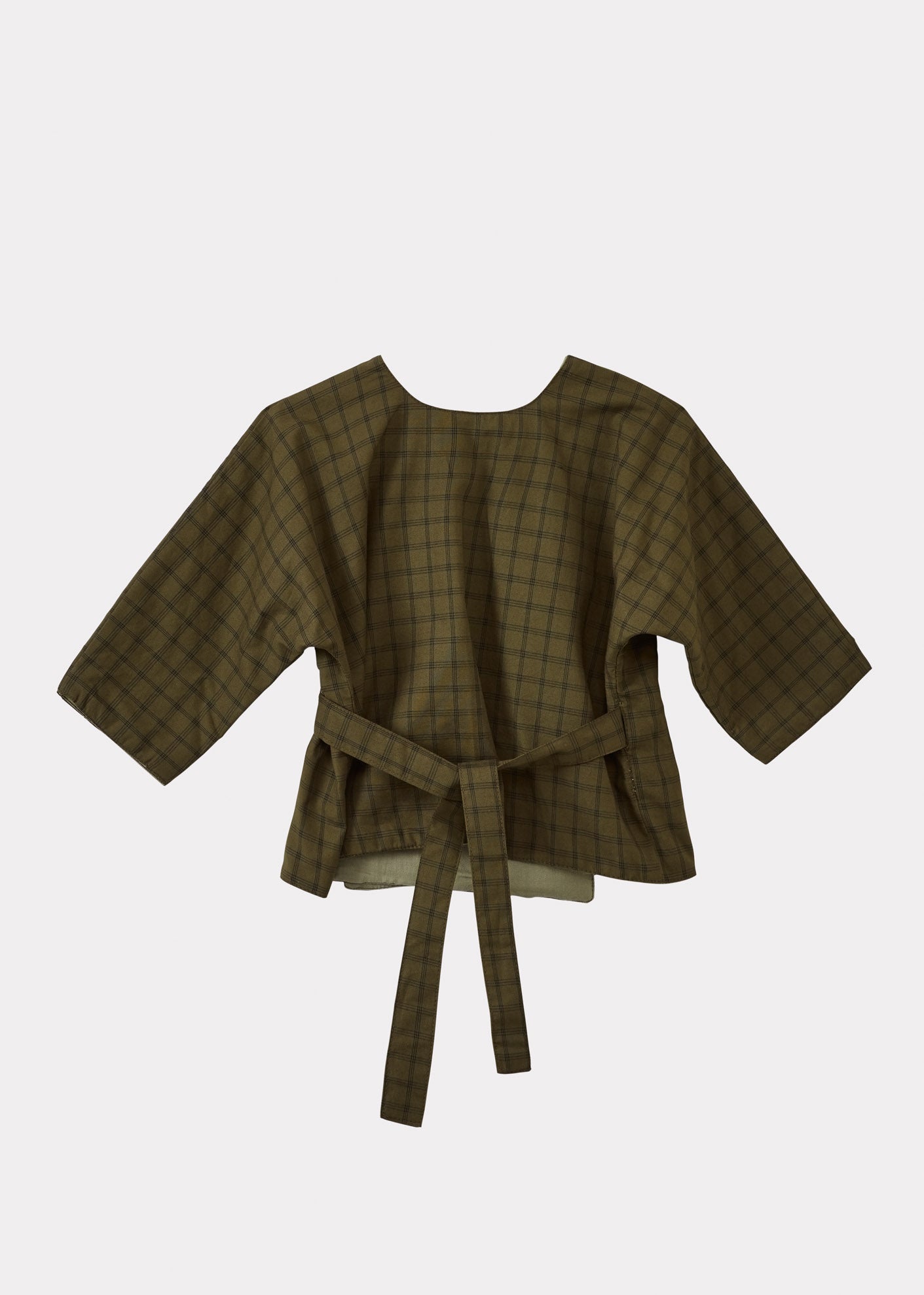 CLEMENT BABY COTTON TOP AND TROUSERS SET - KHAKI CHECK