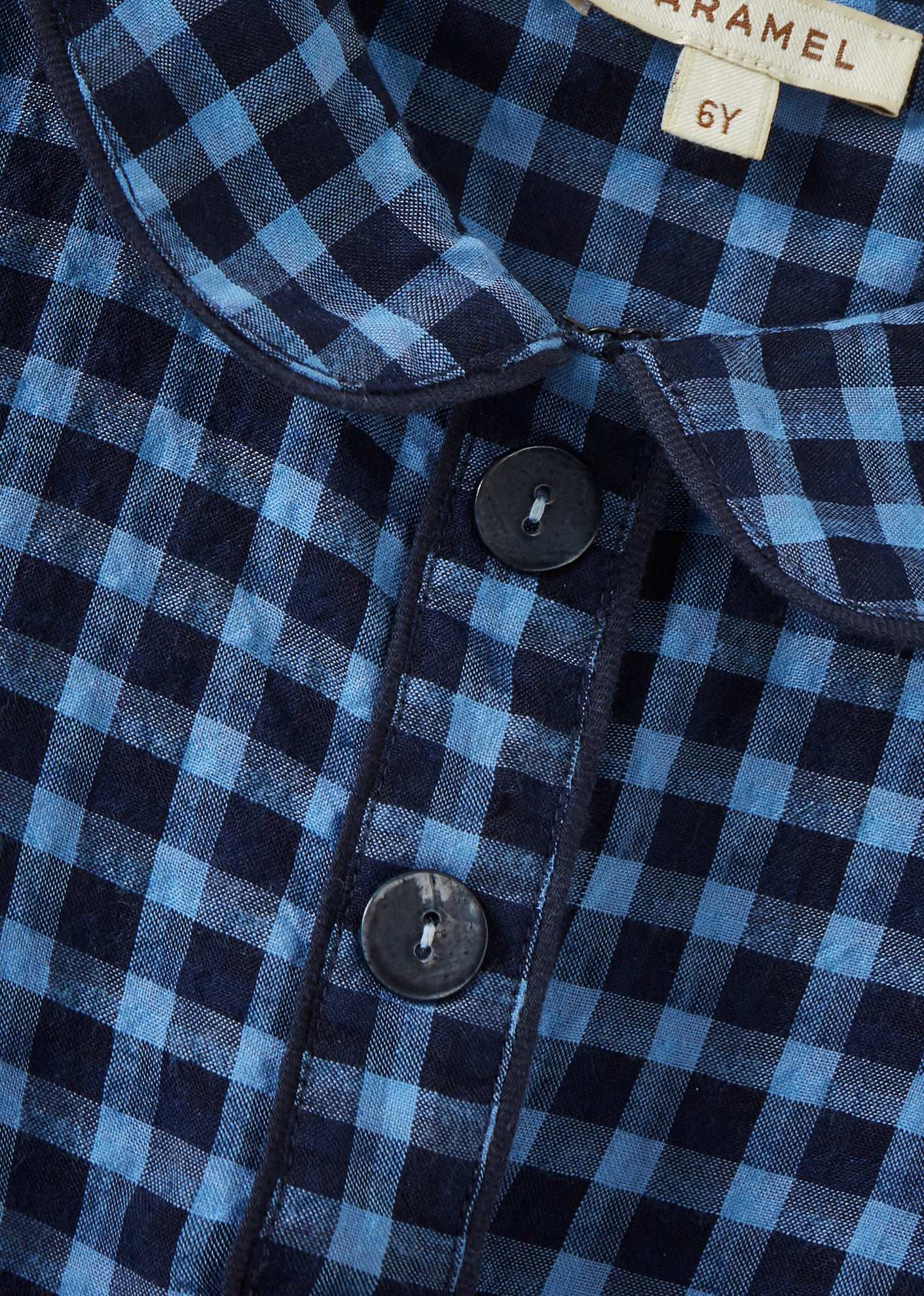 WHITELEAF GIRL'S COTTON DRESS - BLUE GINGHAM