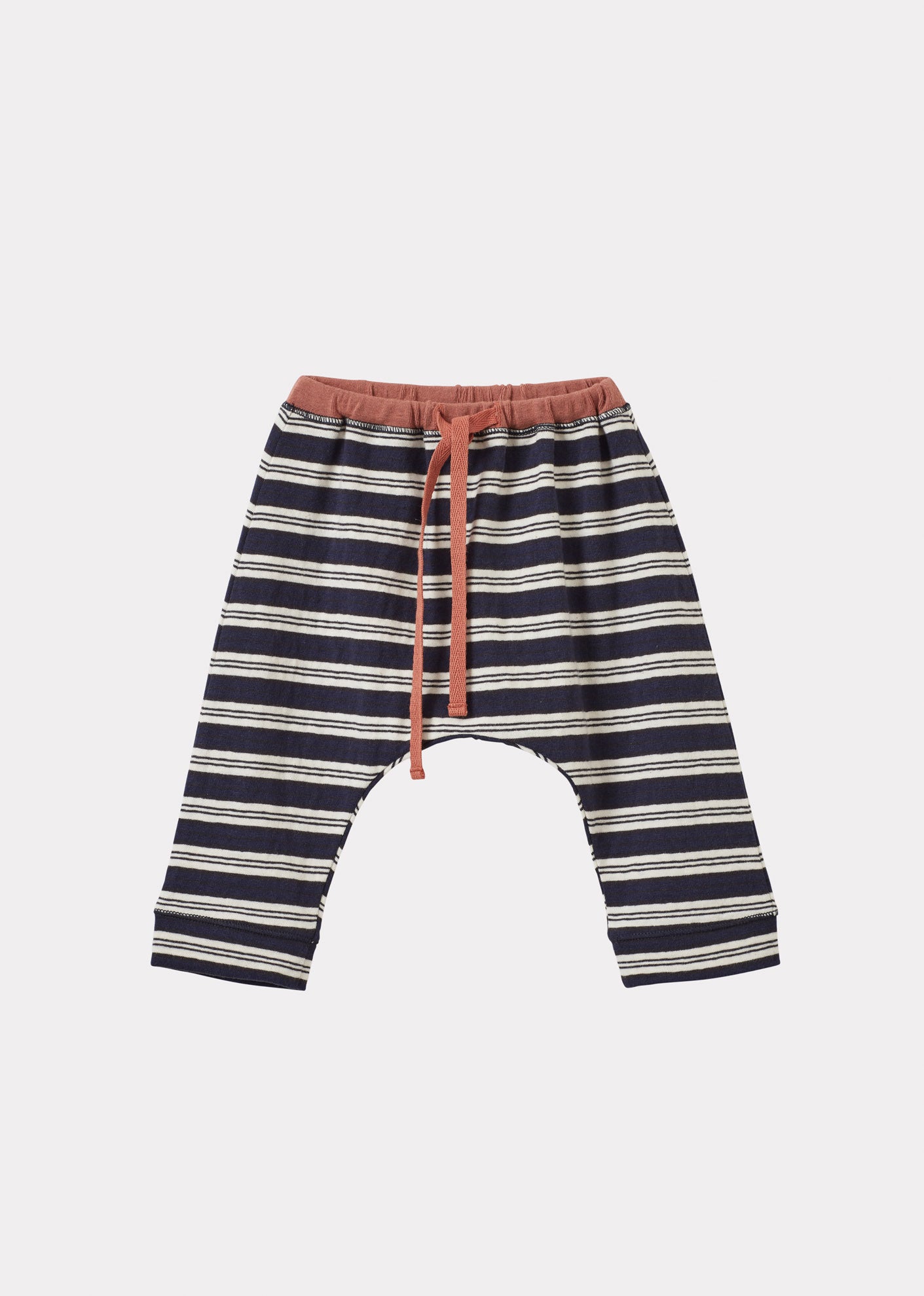 FLYNN BABY COTTON TROUSERS - NAVY / ECRU STRIPES