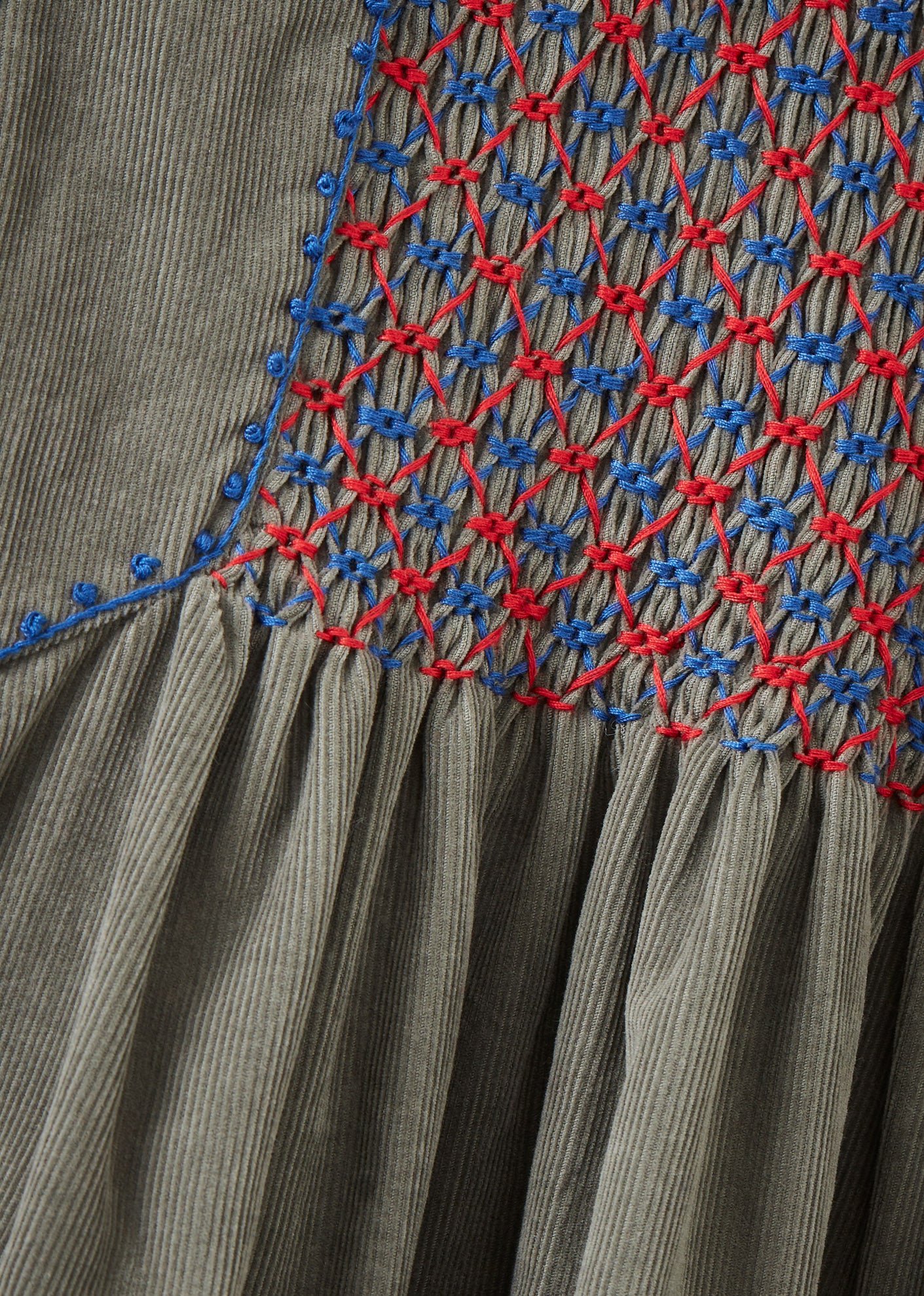 MARS GIRL'S HAND-SMOCKED DRESS - GREY