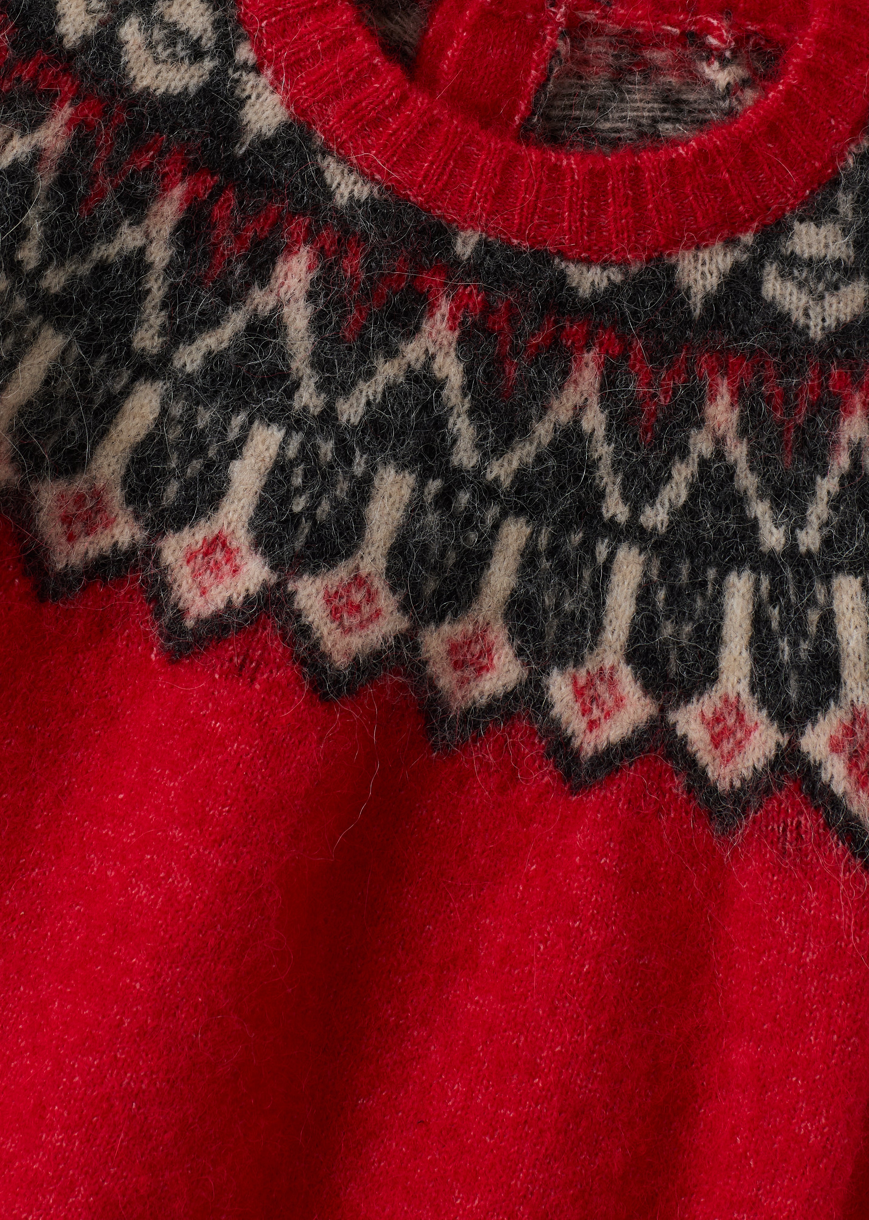 ROBYN FAIR ISLE WOOL BABY JUMPER - ASPEN RED / CHARCOAL