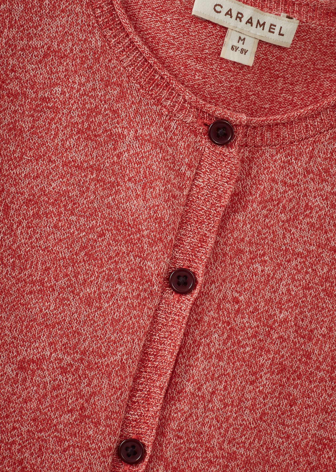 ROMILLY CHILDREN'S COTTON CARDIGAN - TOMATO MELANGE