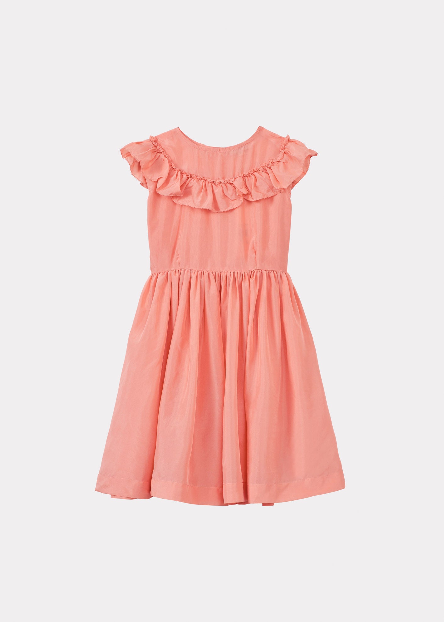 CESTRUM GIRL'S SILK DRESS - PEACH
