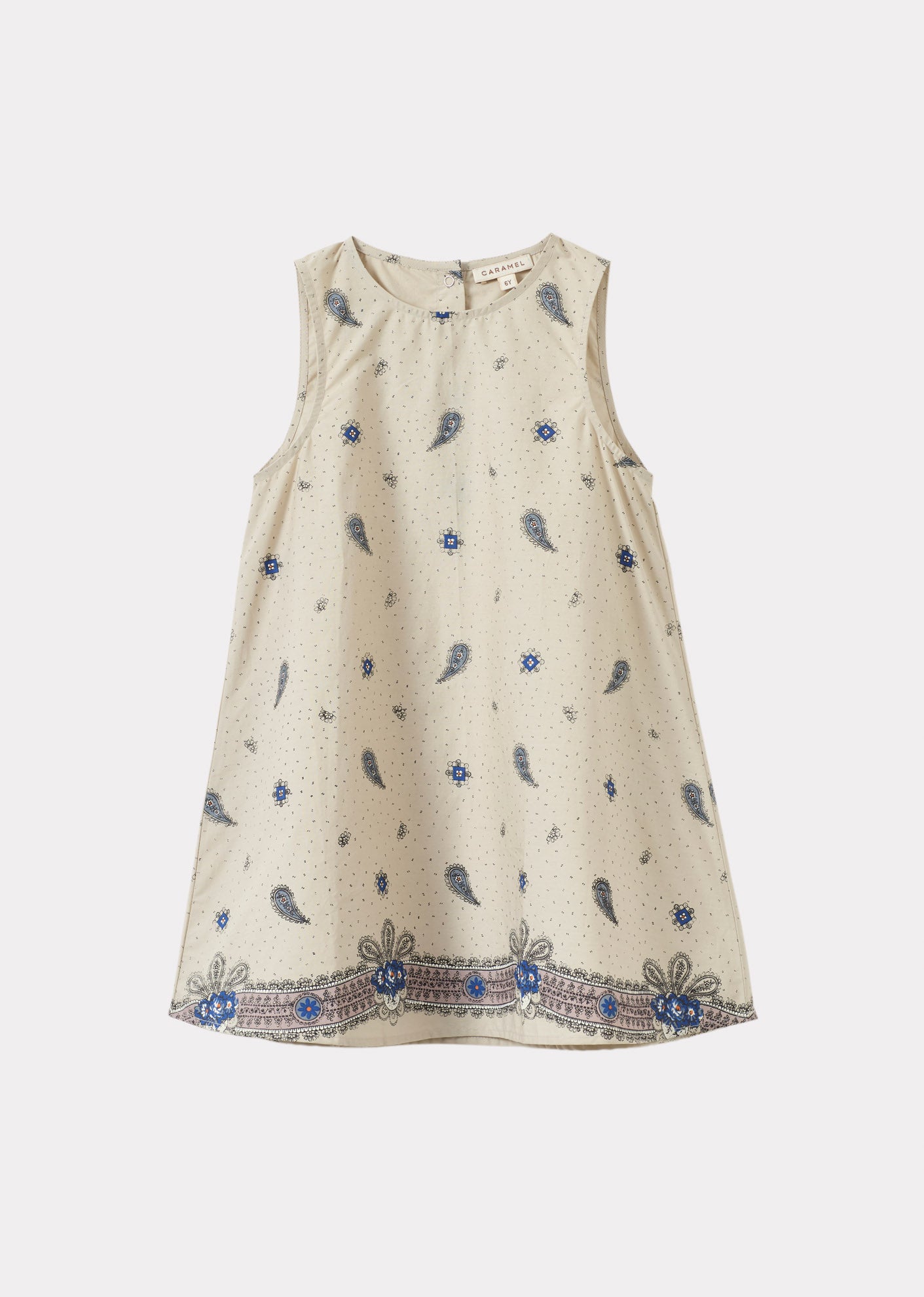 ZINNIA GIRL'S COTTON DRESS - MAUVE PAISLEY PRINT