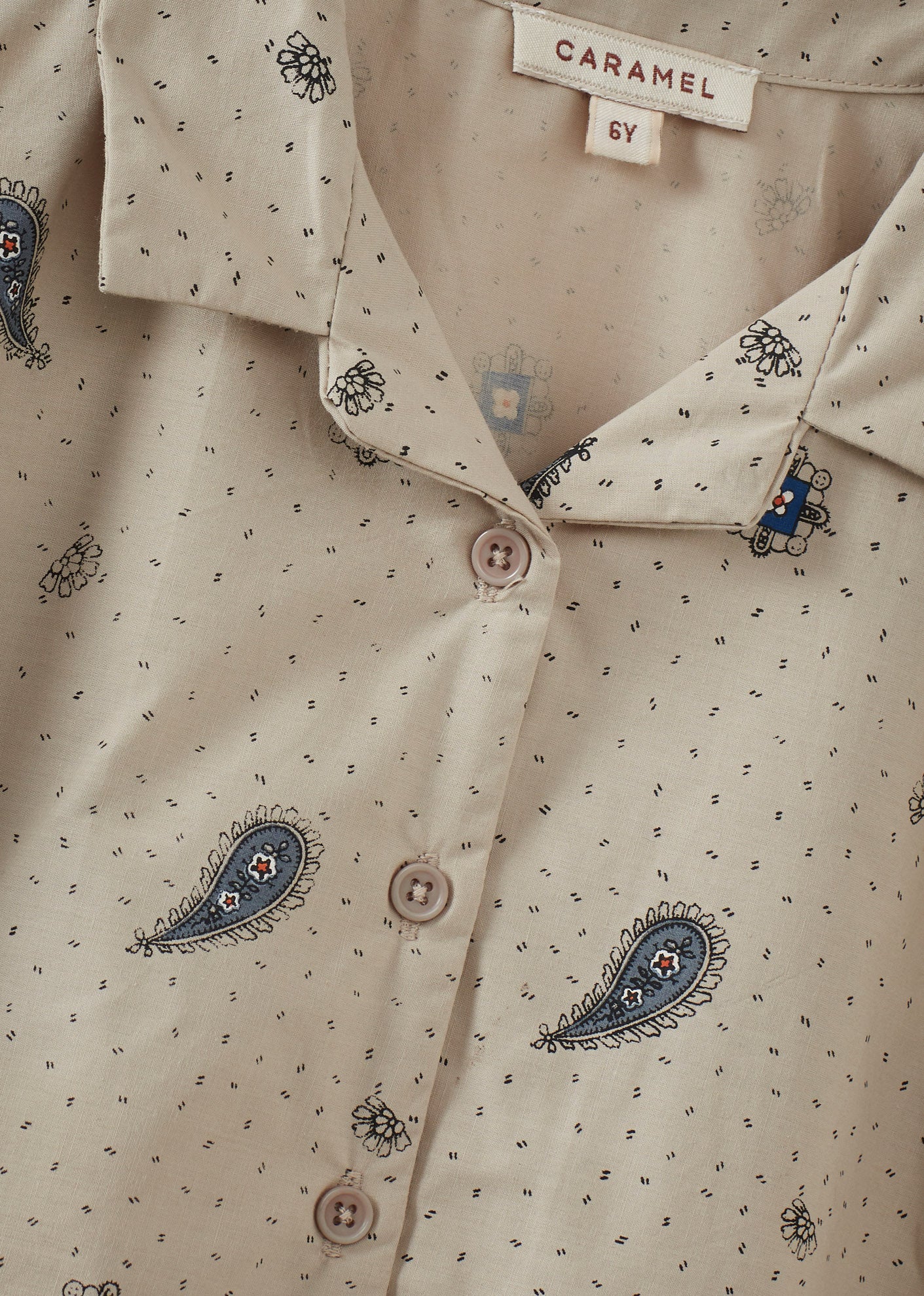 BAMBOO CHILDREN'S COTTON SHIRT - MAUVE PAISLEY PRINT