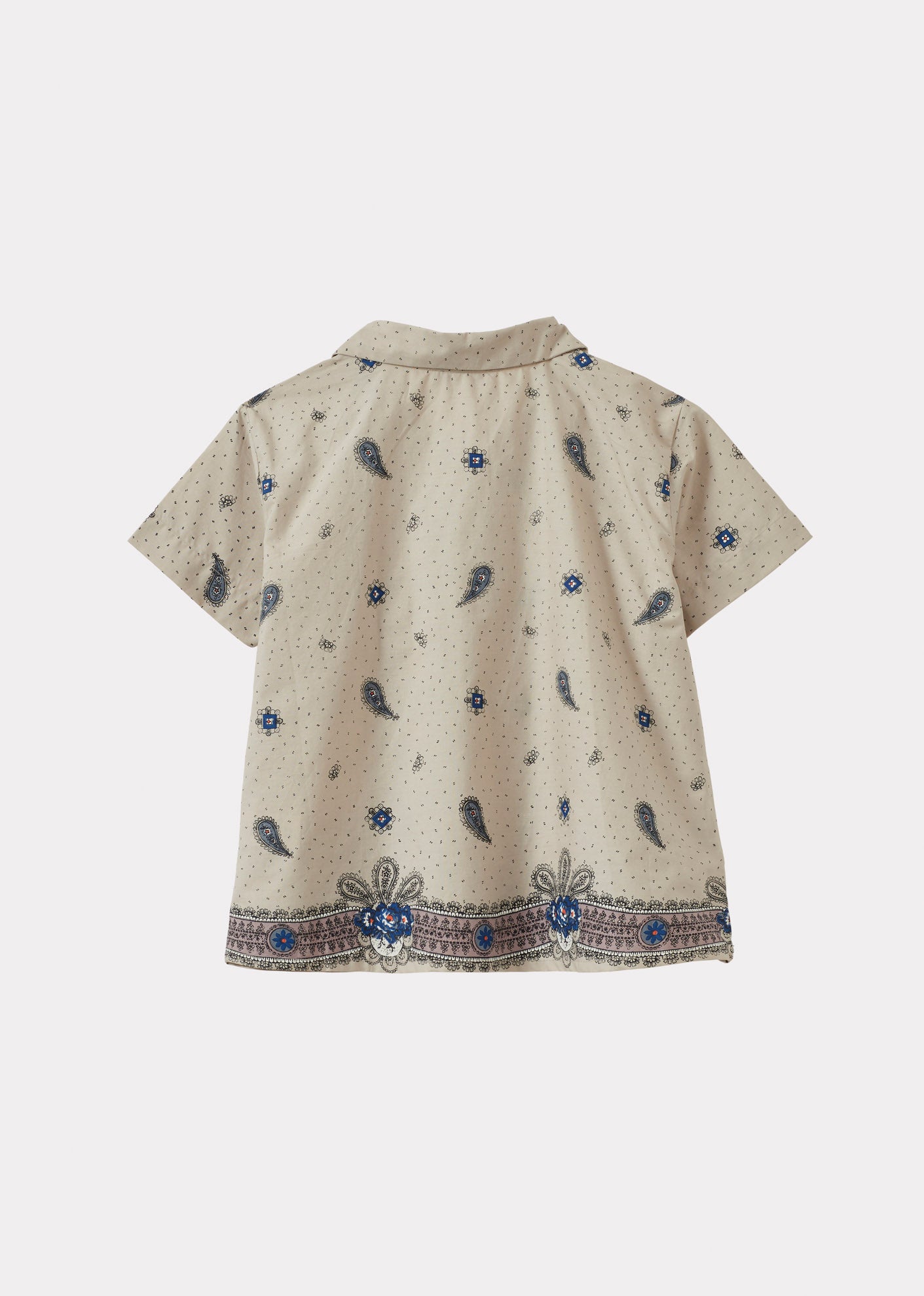 BAMBOO CHILDREN'S COTTON SHIRT - MAUVE PAISLEY PRINT