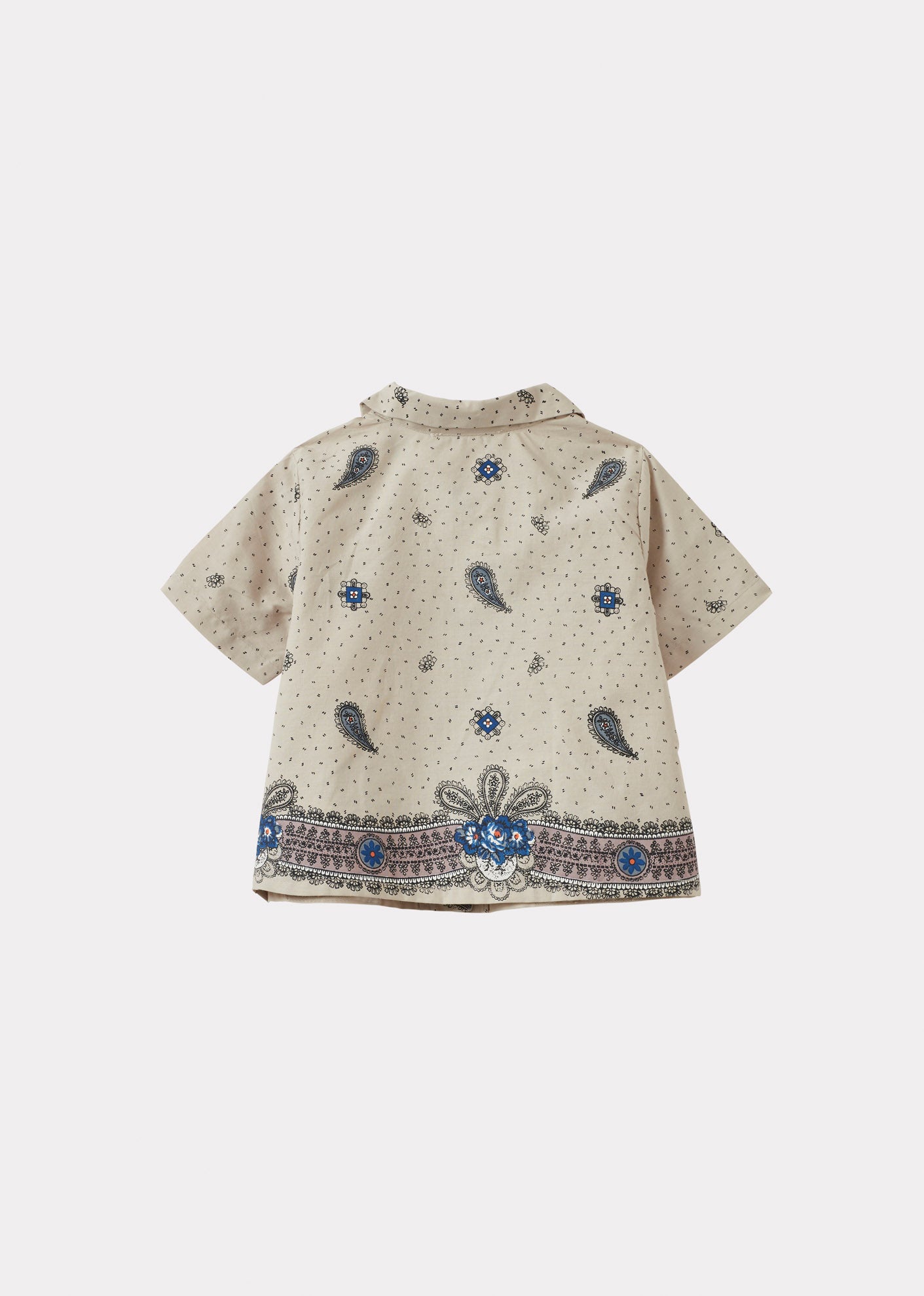 BAMBOO BABY COTTON SHIRT - MAUVE PAISLEY PRINT