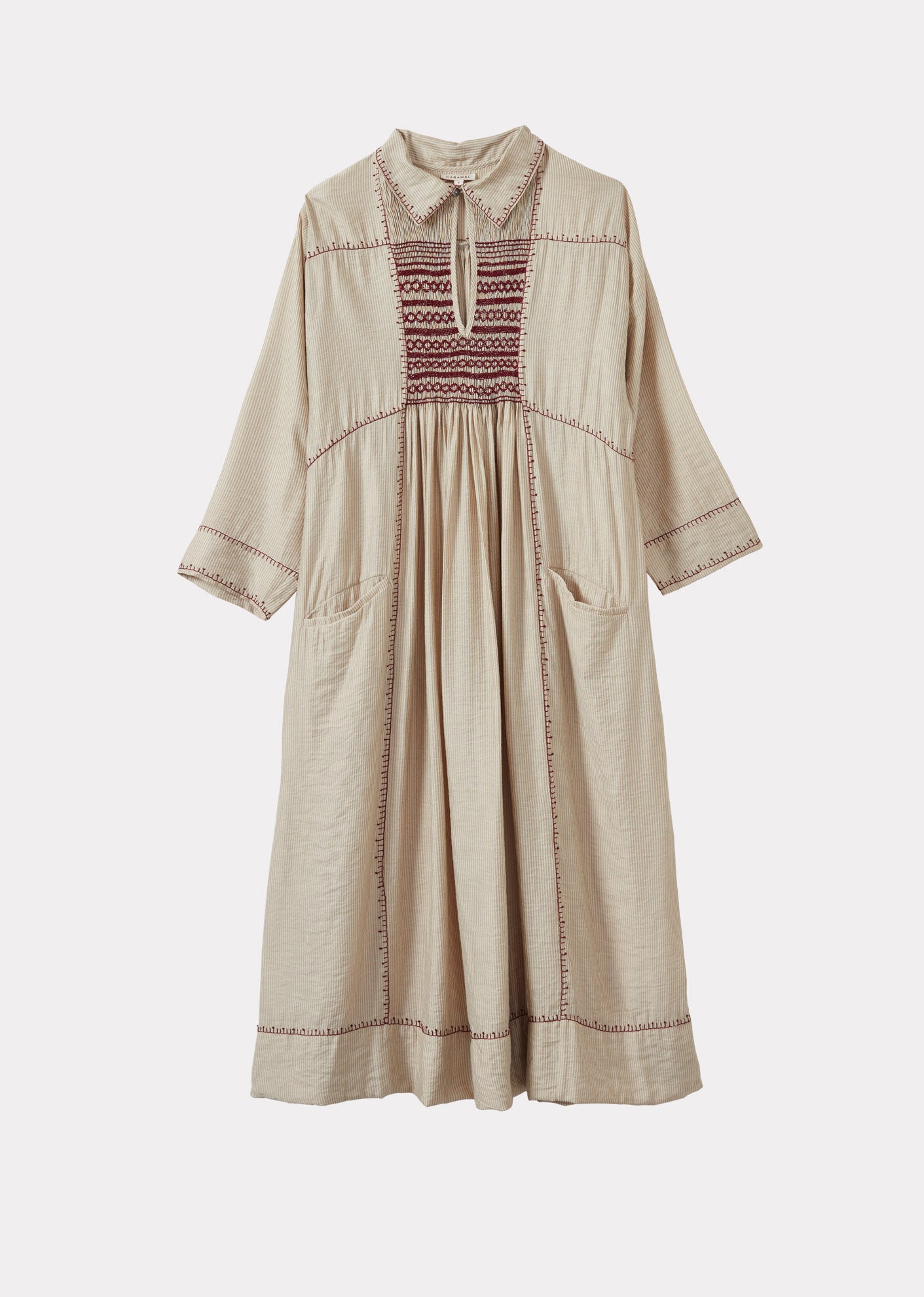 MARS WOMEN'S DRESS - ECRU STRIPE