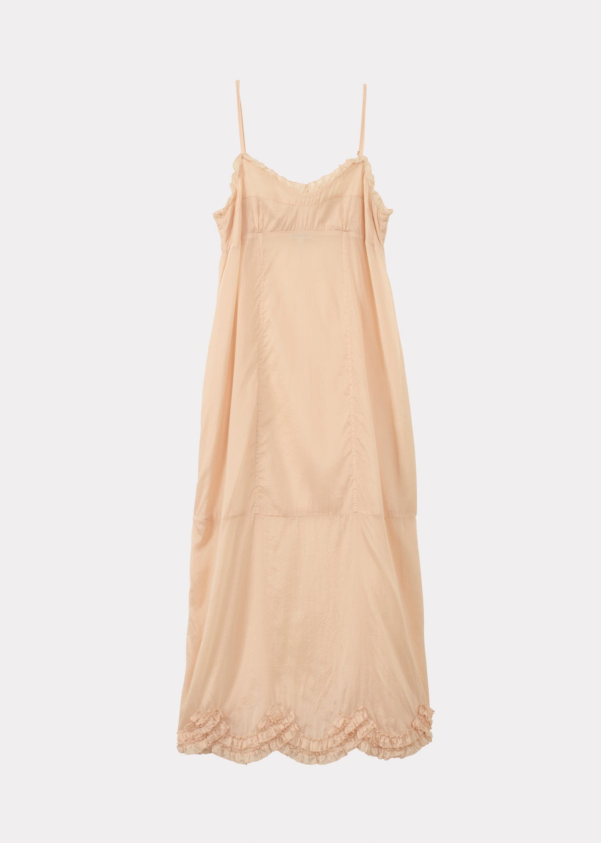 WOMEN'S SCALLOPED SLIP DRESS - PEACH