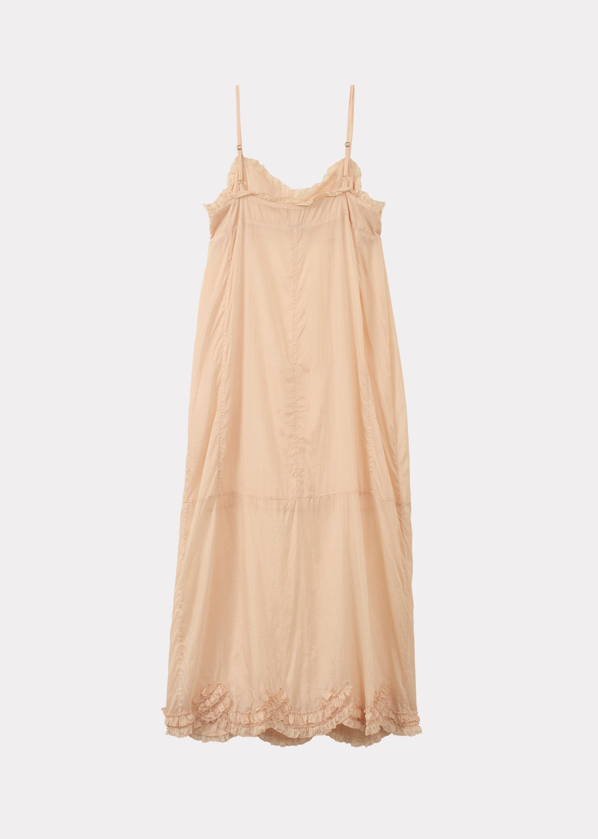 WOMEN'S SCALLOPED SLIP DRESS - PEACH