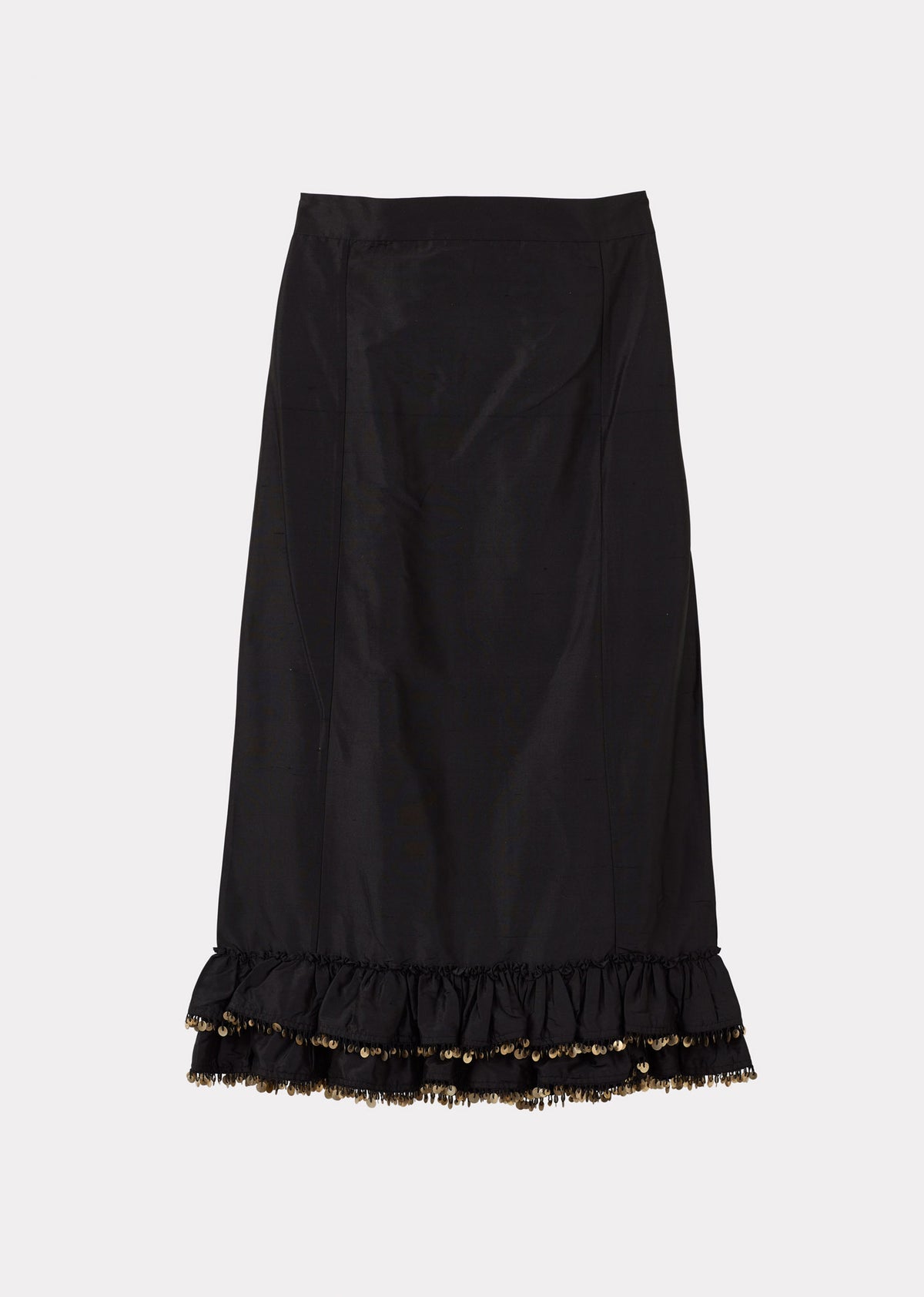 WOMEN'S PENCIL SKIRT SILK TAFFETA - BLACK