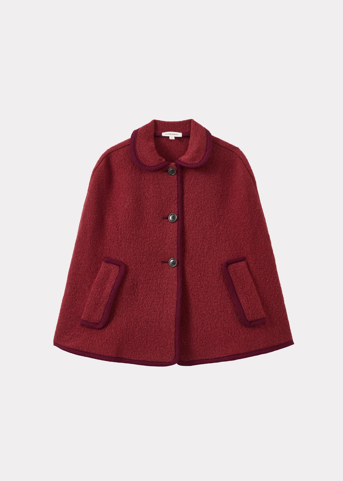 CLAUDE CHILDREN'S WOOL CAPE - BURGUNDY