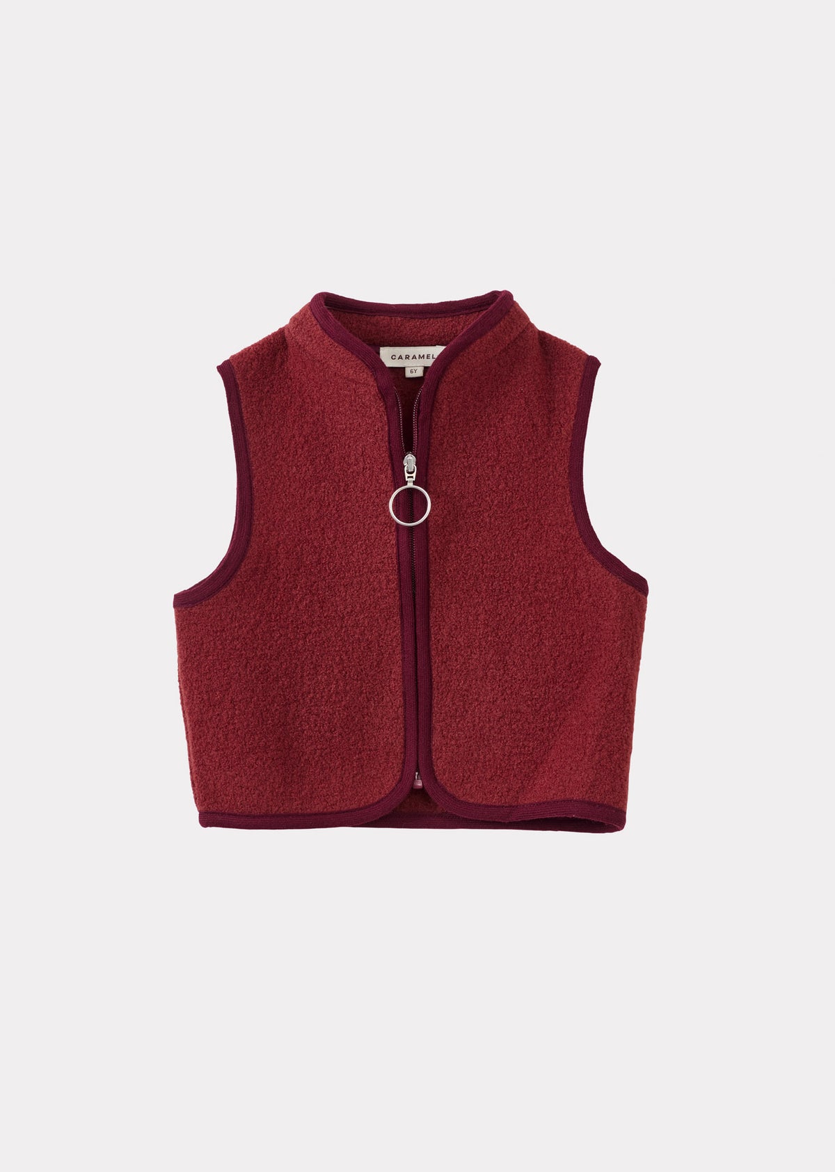FLOYD CHILDREN'S WOOL ZIP VEST - BURGUNDY