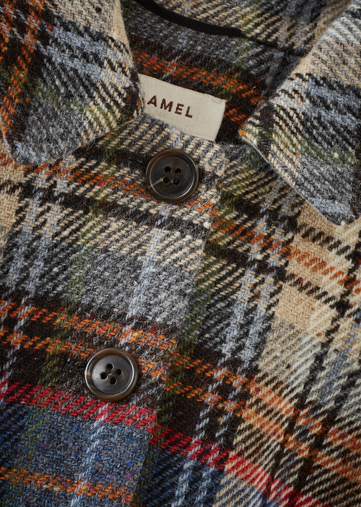 FELIX BABY WOOL COAT WITH BONNET - SAND BLUE CHECK