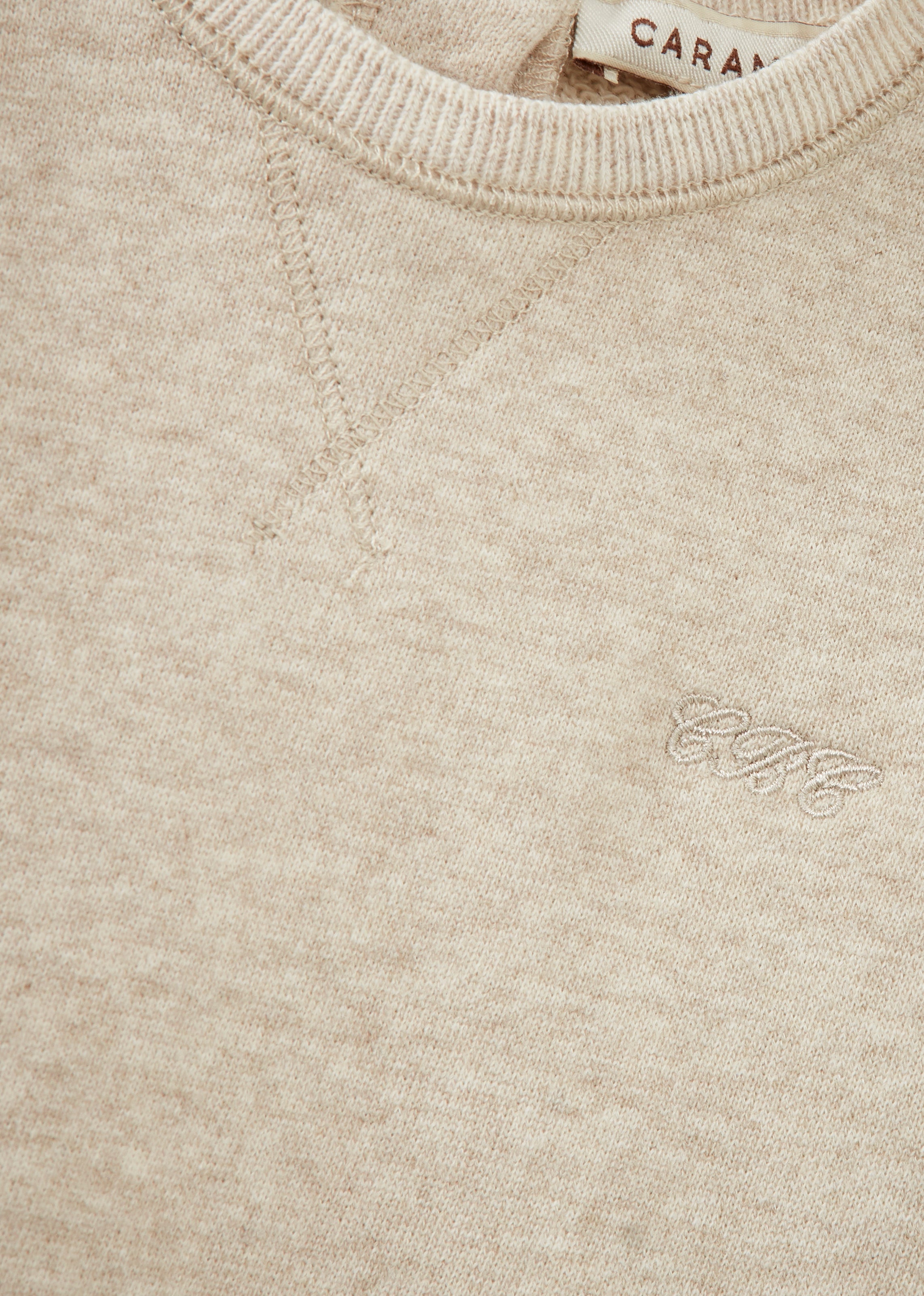 SILAS BABY COTTON LONG-SLEEVED T-SHIRT - STONE