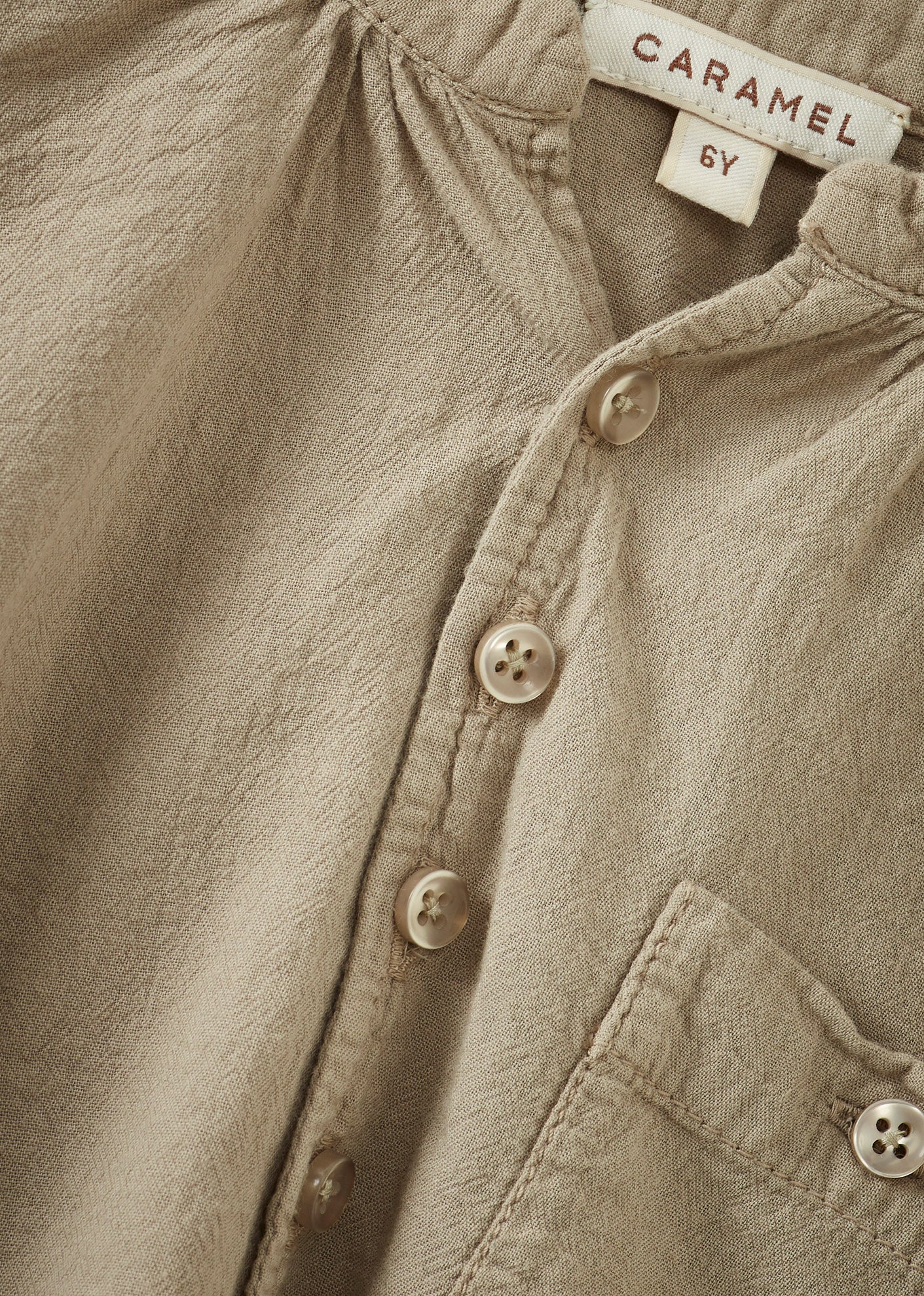 ADONIS CHILDREN'S COTTON SHIRT - TAUPE