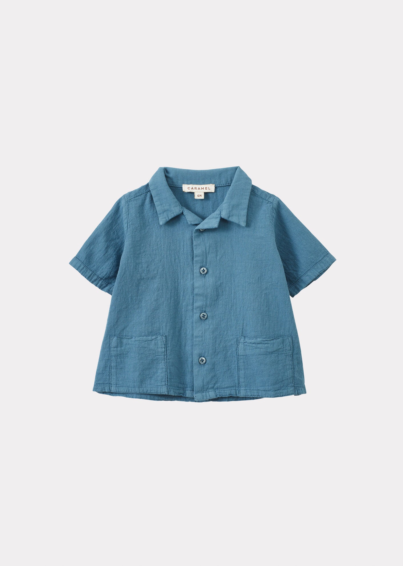 BAMBOO BABY SHIRT AND TROUSERS SET - UNIFORM BLUE
