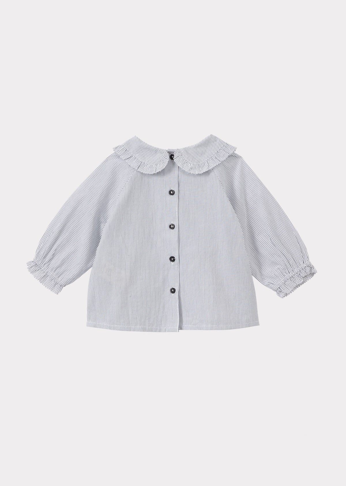 HARPER BABY COTTON BLOUSE - CHARCOAL PINSTRIPE