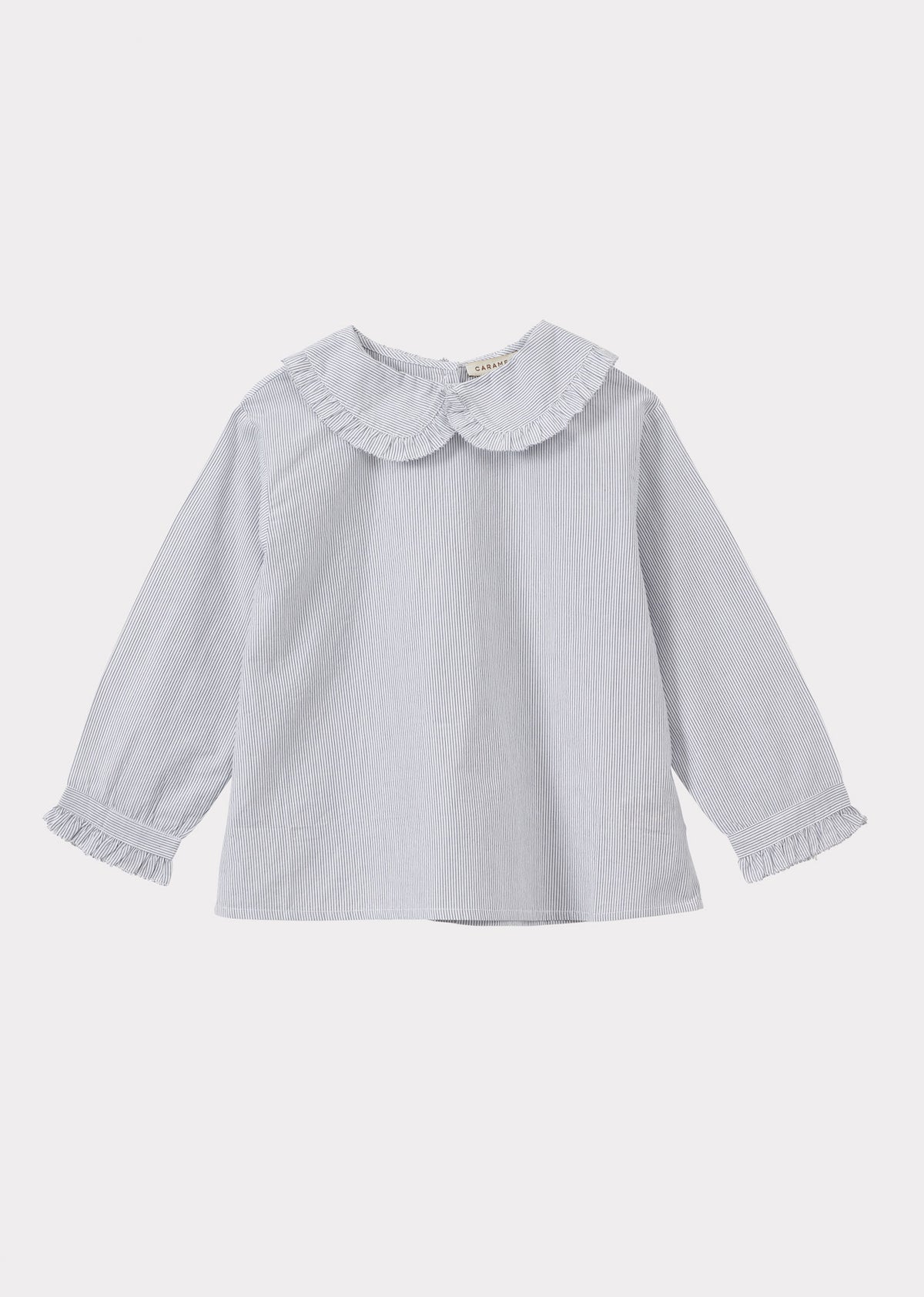 HARPER CHILDREN'S COTTON BLOUSE - CHARCOAL PINSTRIPE