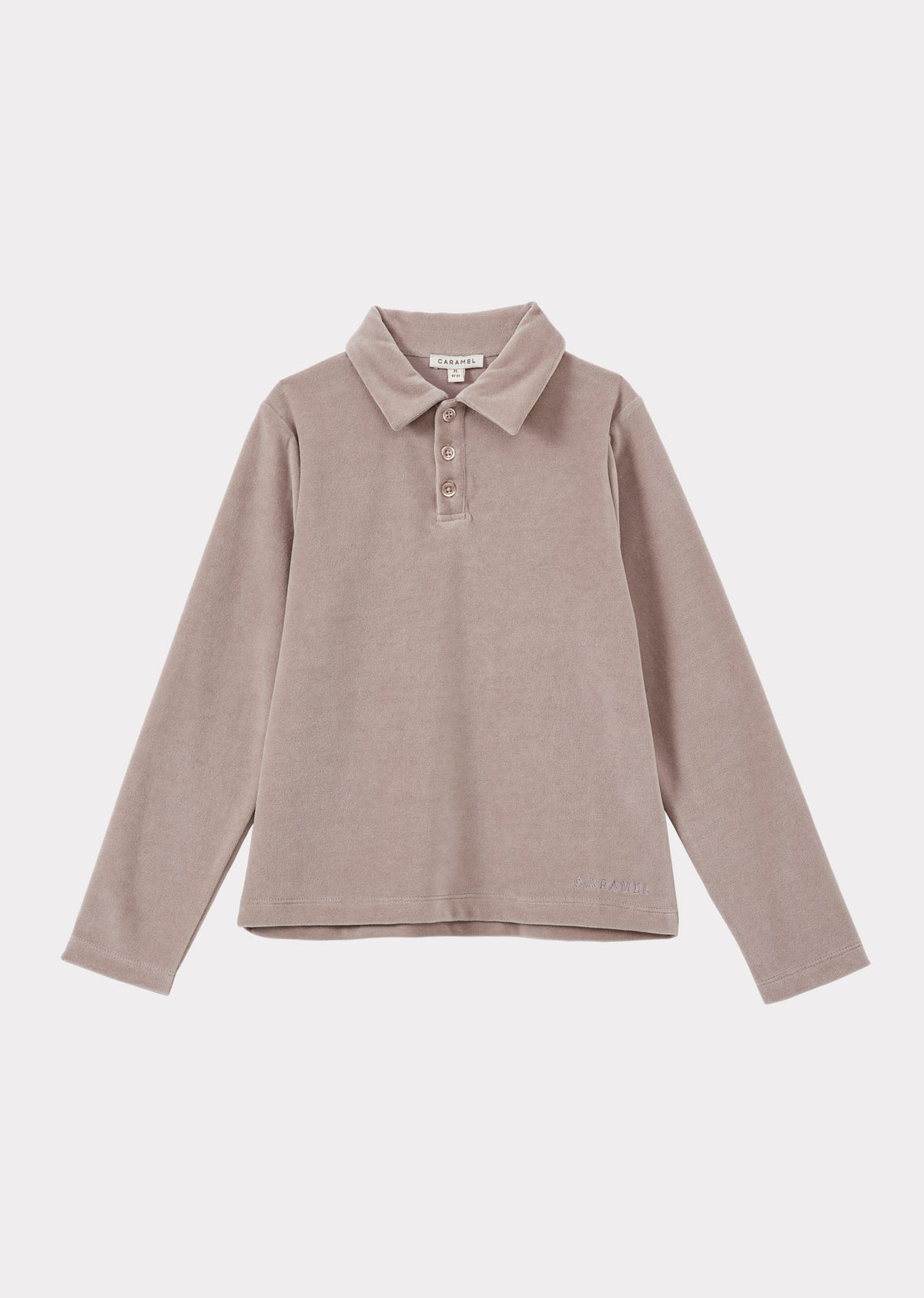 TOBIAS CHILDREN'S COTTON VELOUR LONG SLEEVE TOP - OYSTER PINK