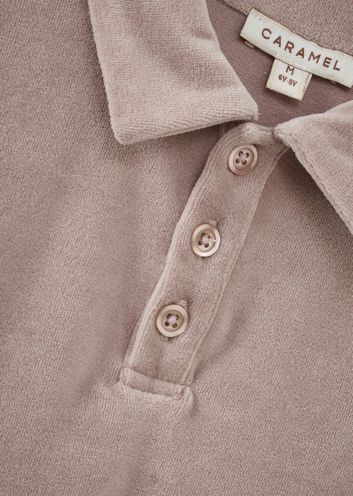 TOBIAS CHILDREN'S COTTON VELOUR LONG SLEEVE TOP - OYSTER PINK