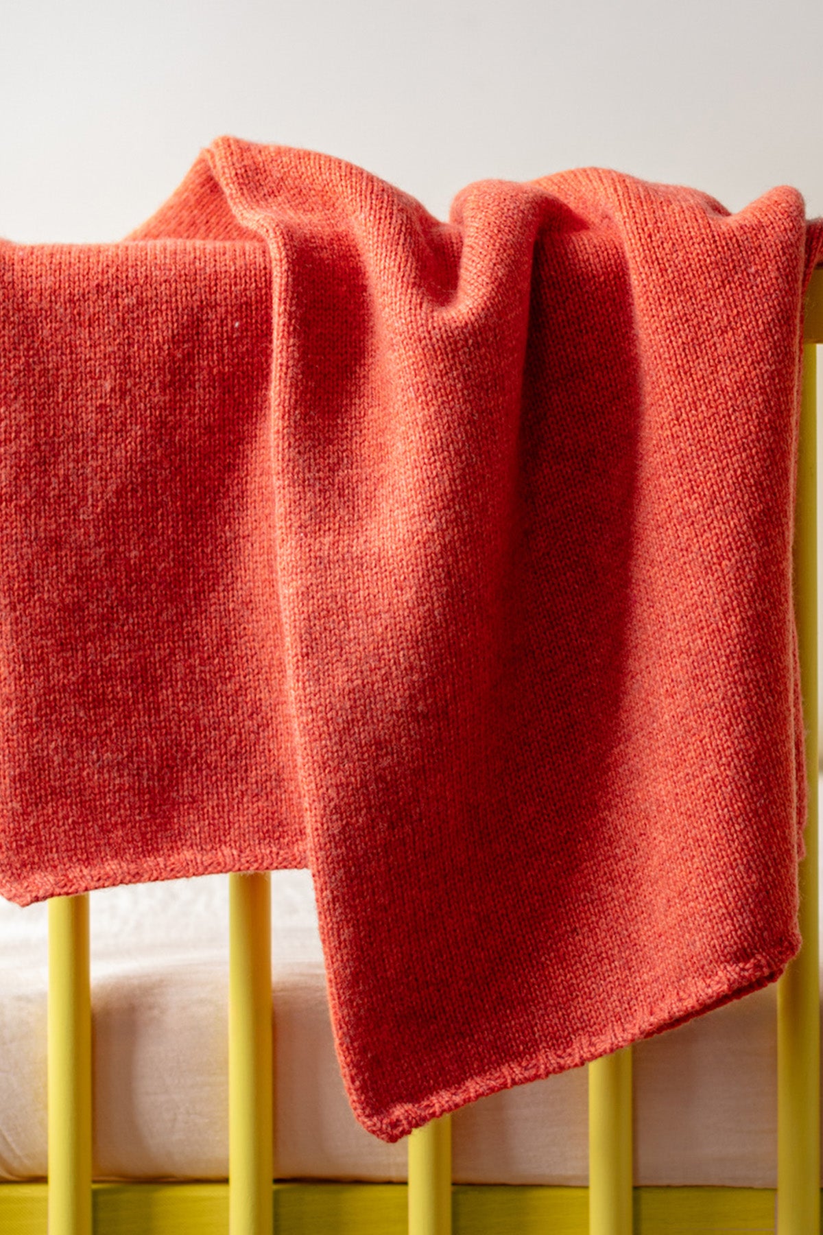 BABY KNITTED BLANKET 85 X 68CM -  CORAL